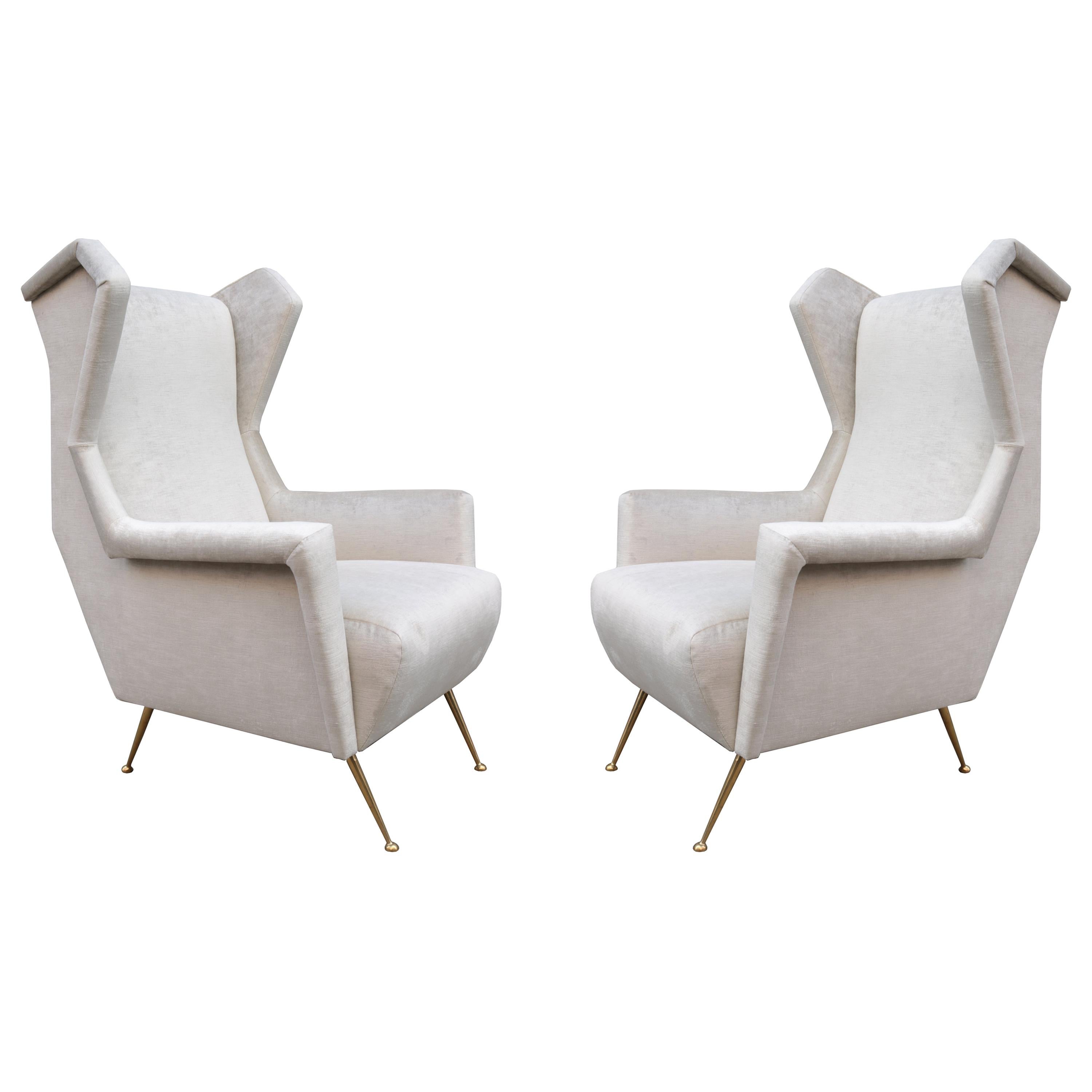 Pair of Italian Midcentury Wing Chairs