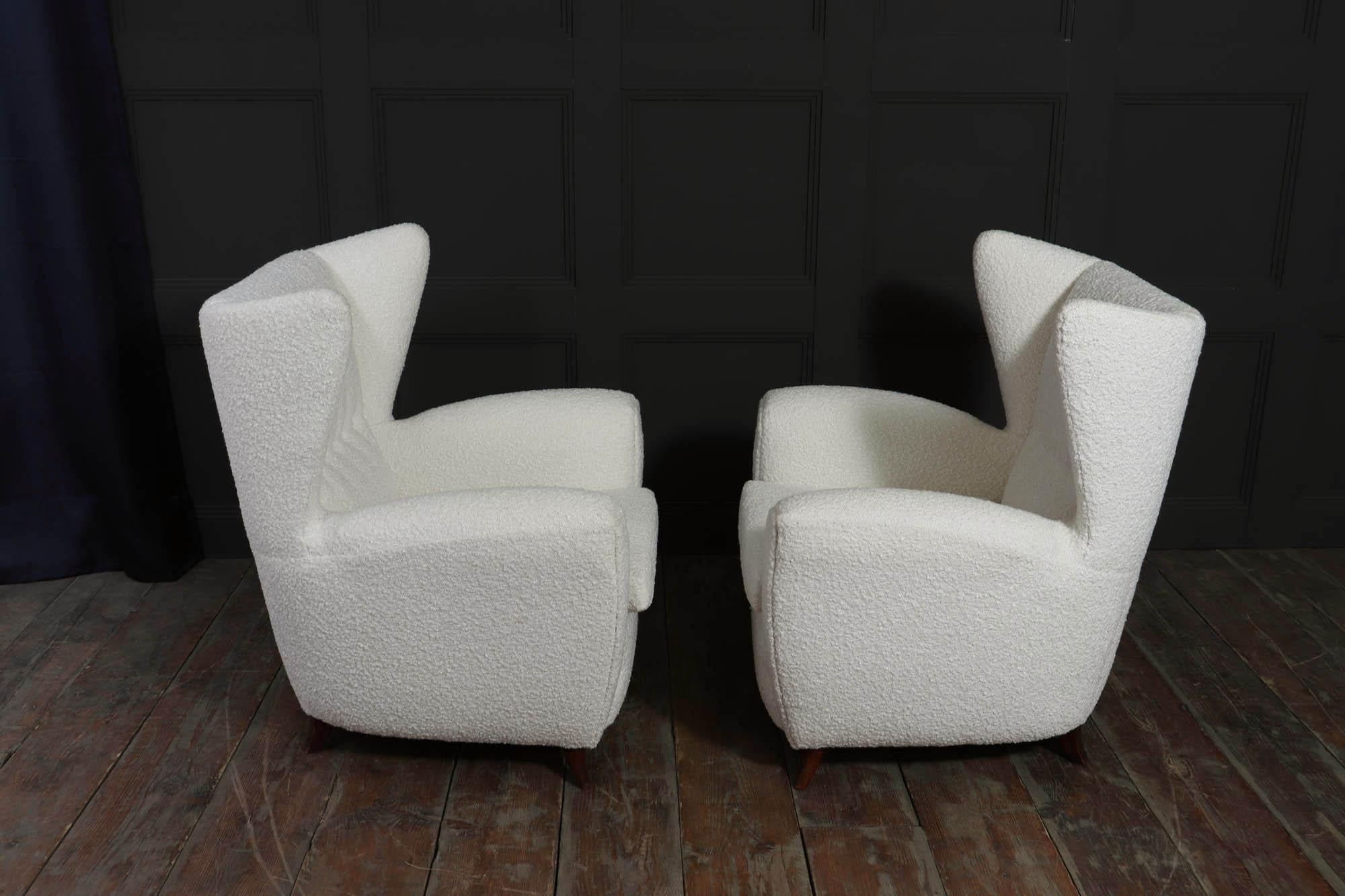 Paire de fauteuils à dossier en bouclé italiens du milieu du siècle dernier, c.C.S. en vente 8