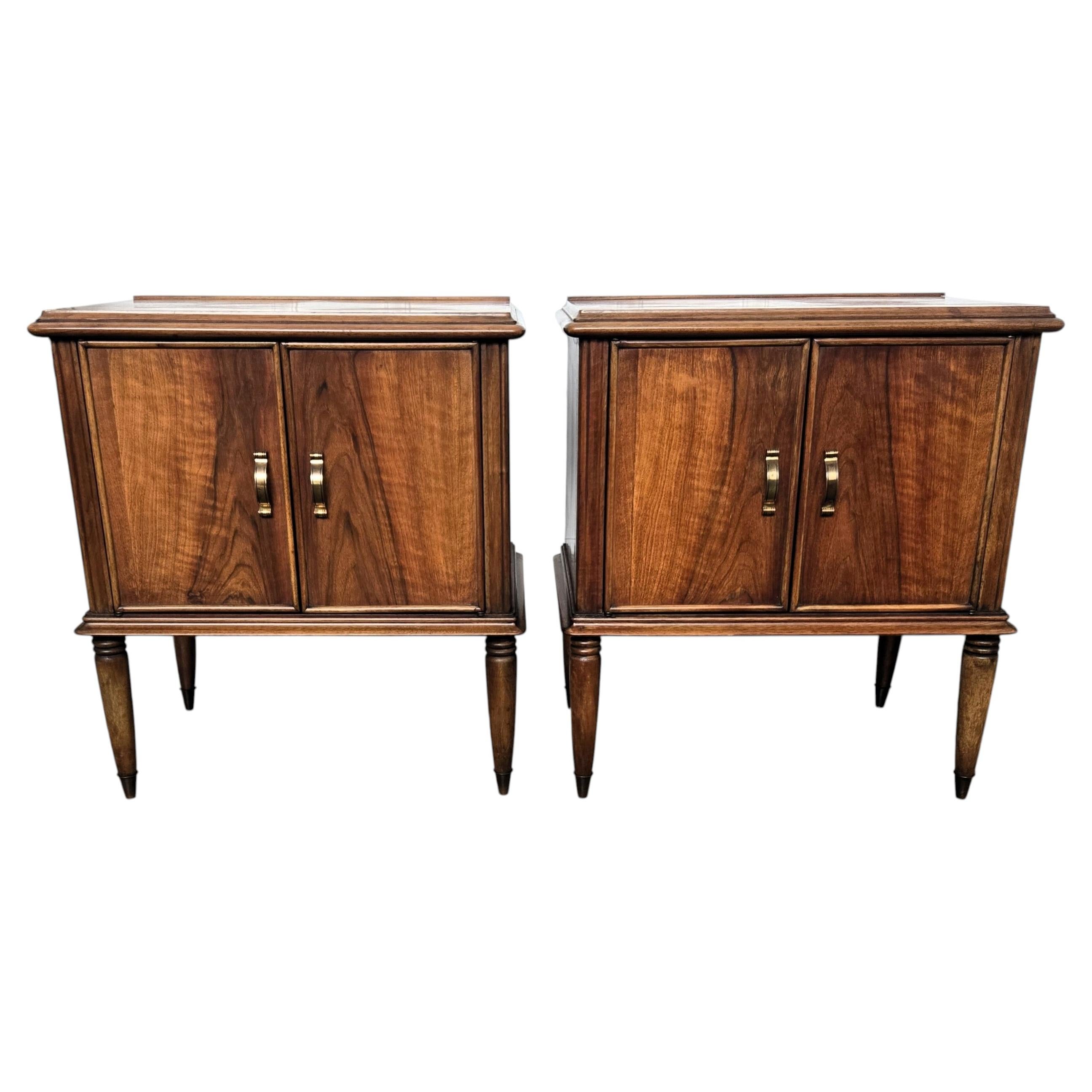 Pair of Italian Mid-Century Wood Night Stands Bedside Tables