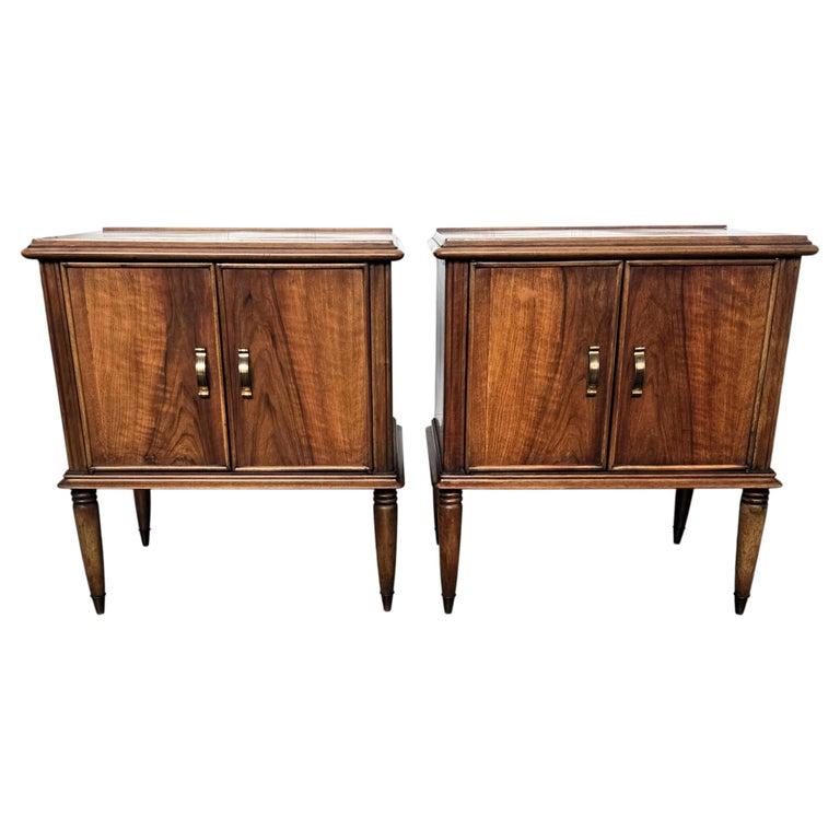 Pair of Italian Mid-Century Wood Night Stands Bedside Tables