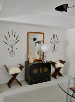 Pair of Italian Midcentury X Form Benches/Stools