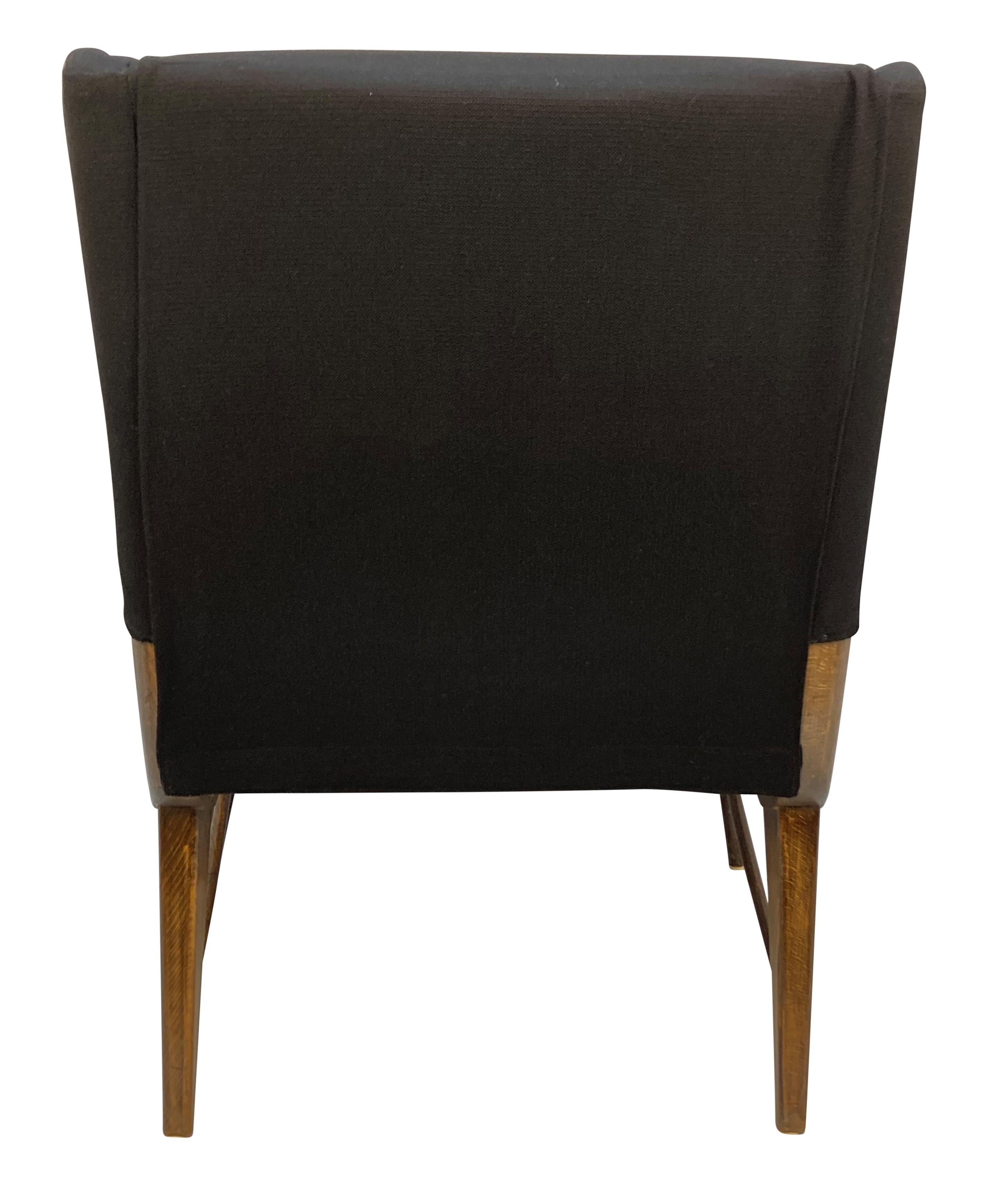 Milieu du XXe siècle Paire de fauteuils italiens du milieu du siècle en laine noire en vente