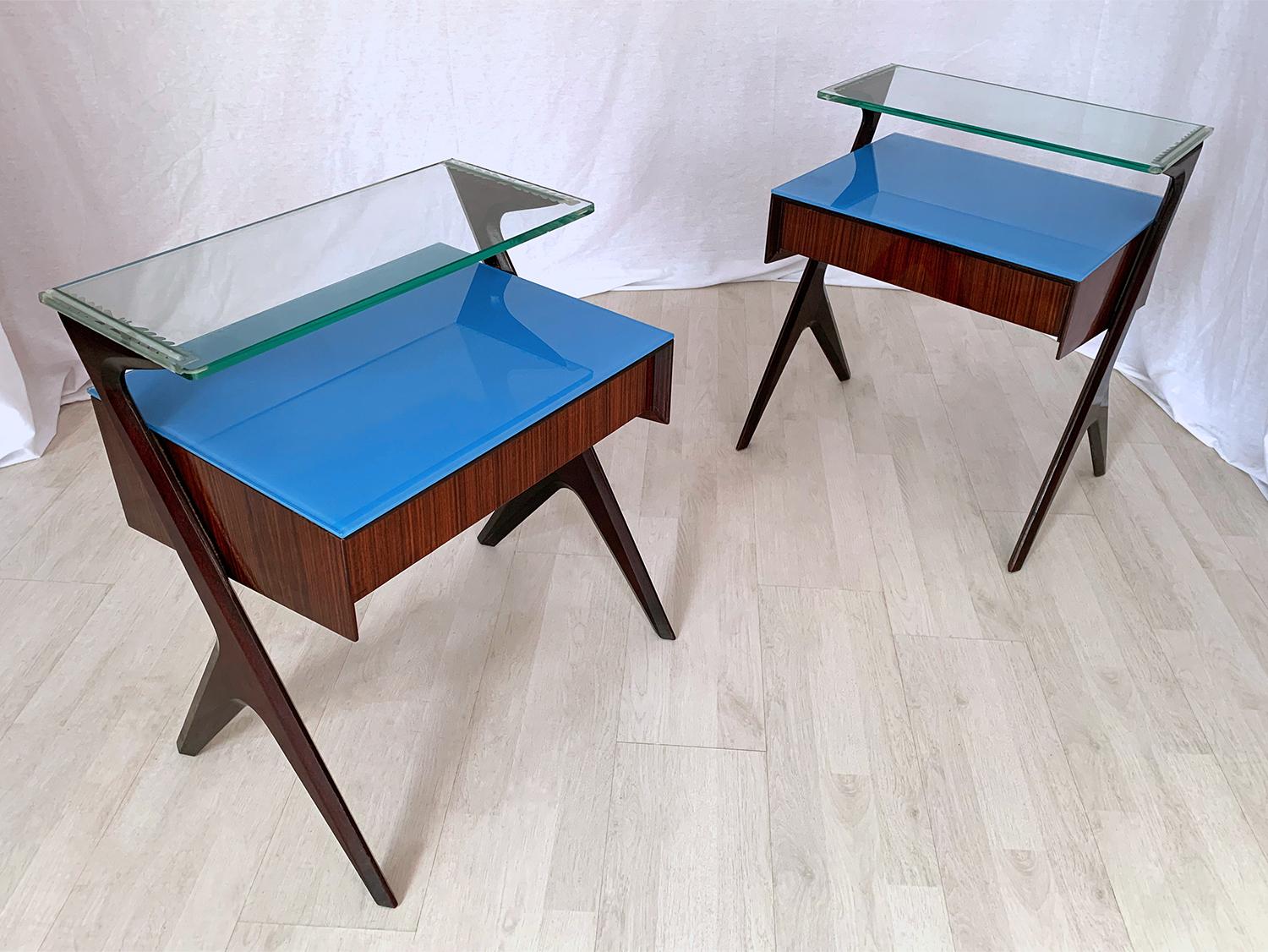 Pair of Italian Midcentury Bedside Tables or Nightstand by Vittorio Dassi, 1950s 8