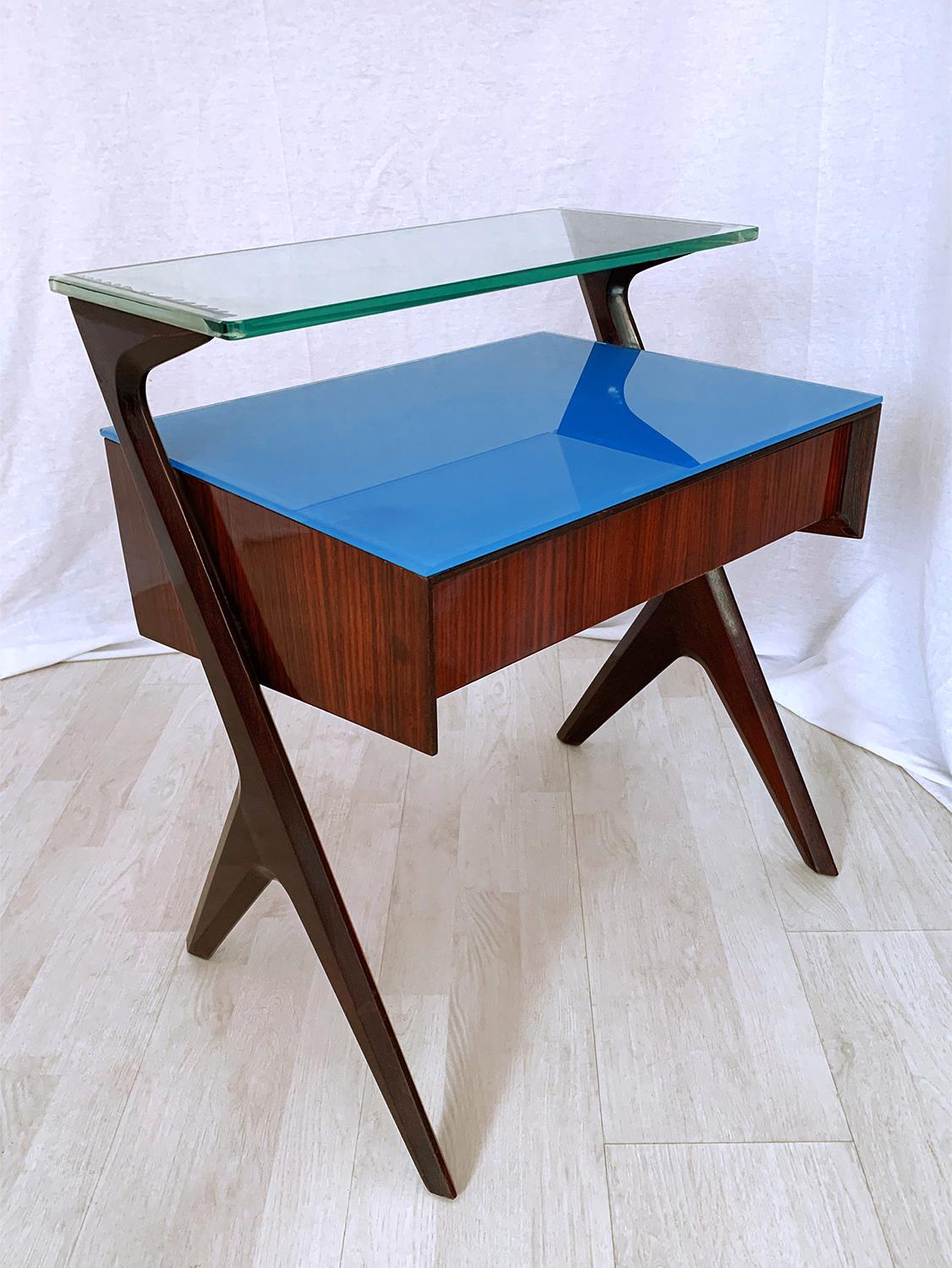 Pair of Italian Midcentury Bedside Tables or Nightstand by Vittorio Dassi, 1950s 9