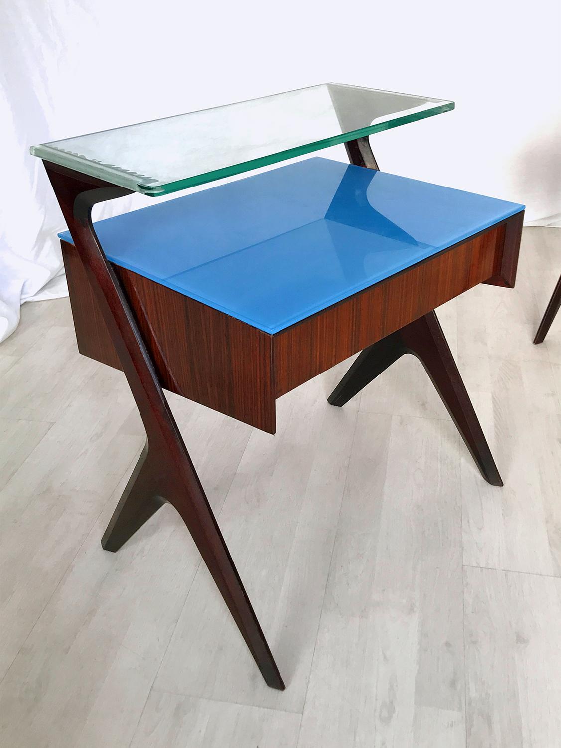 20th Century Pair of Italian Midcentury Bedside Tables or Nightstand by Vittorio Dassi, 1950s