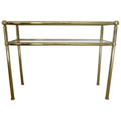 Pair of Italian Midcentury Brass Console Table, Italy, 1950s