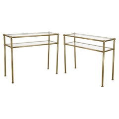 Pair of Italian Midcentury Brass Console Table, Italy, 1950s