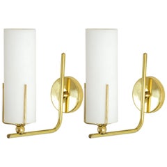 Pair of Italian Midcentury Brass Wall Lights, 1960s