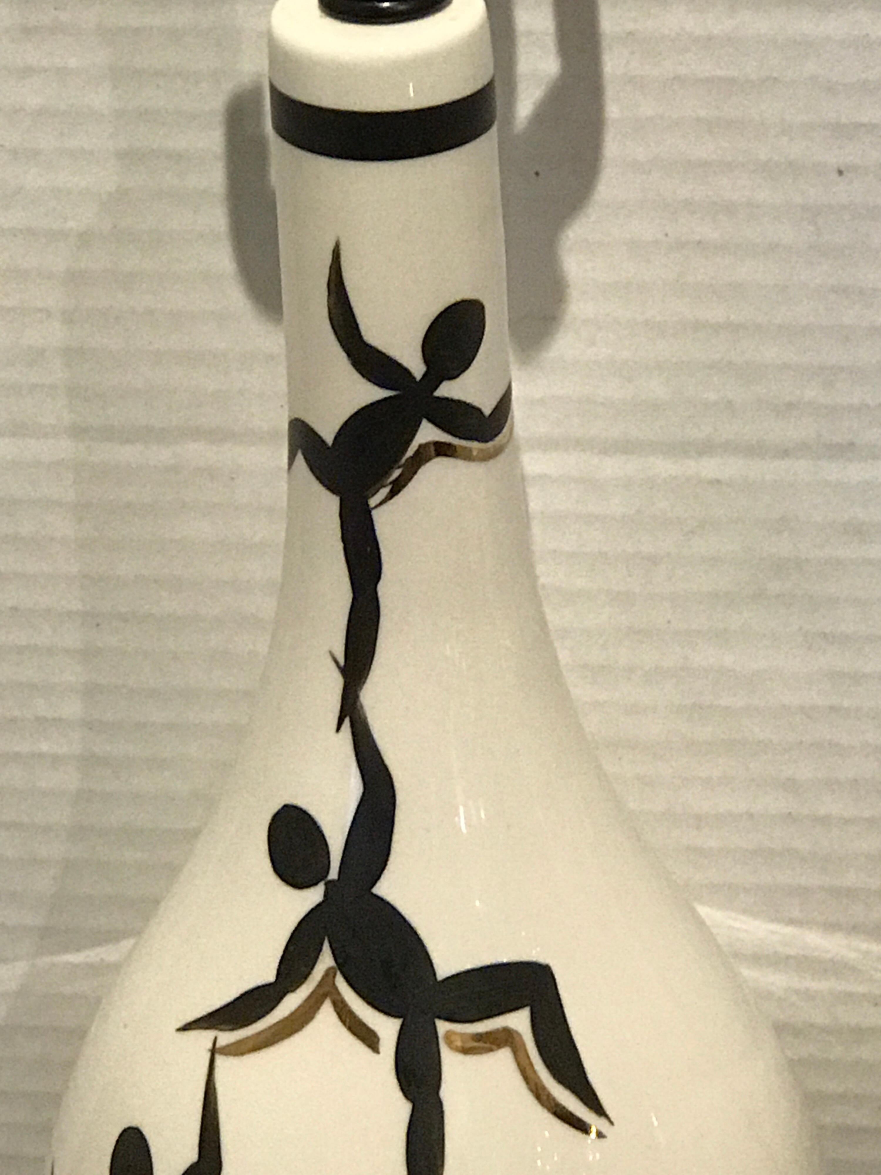 Paar italienische figurale Mid-Century-Lampen in der Art von Ernestine (Holz) im Angebot