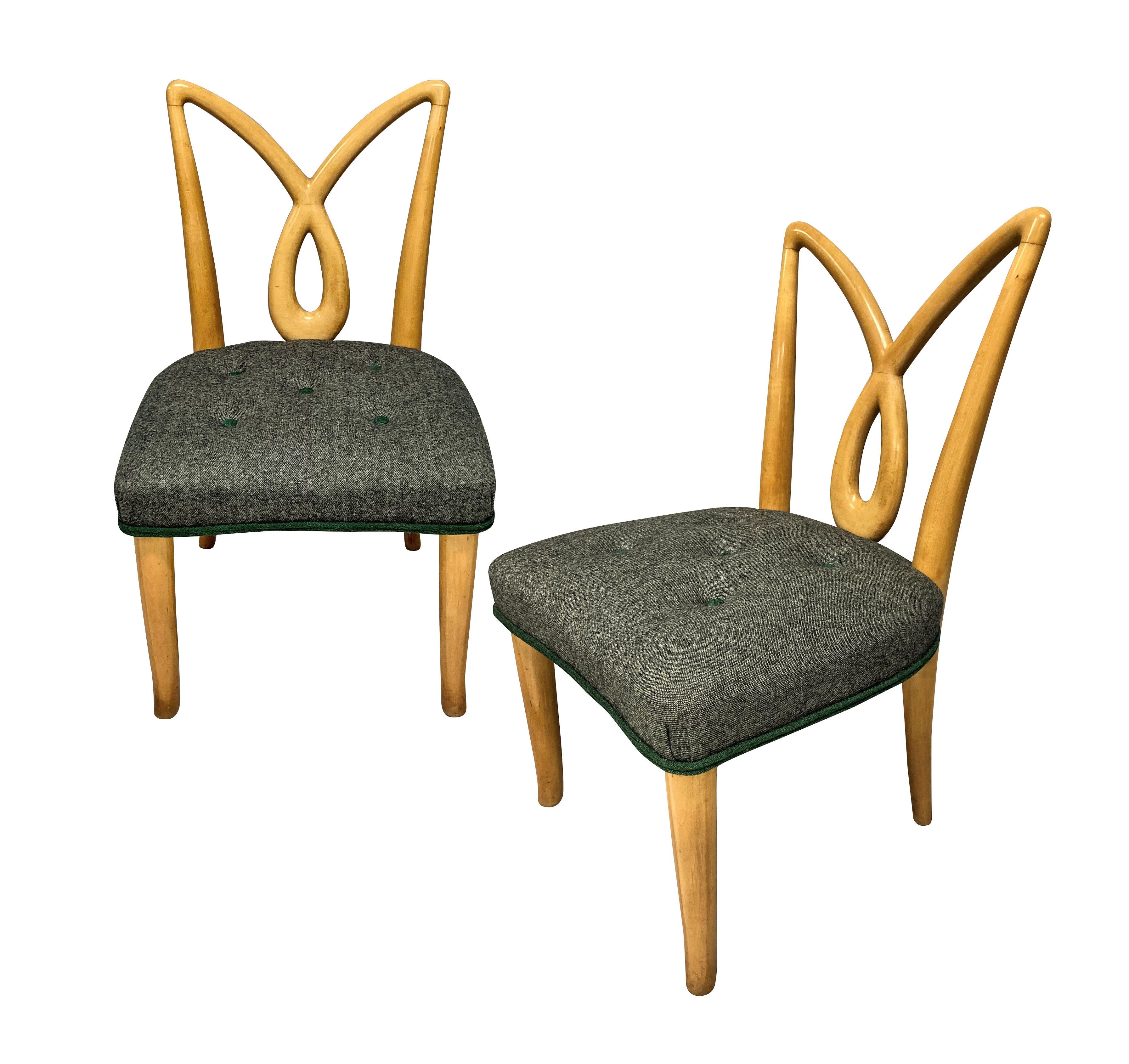 Pair of Italian Midcentury Hall Chairs For Sale 1
