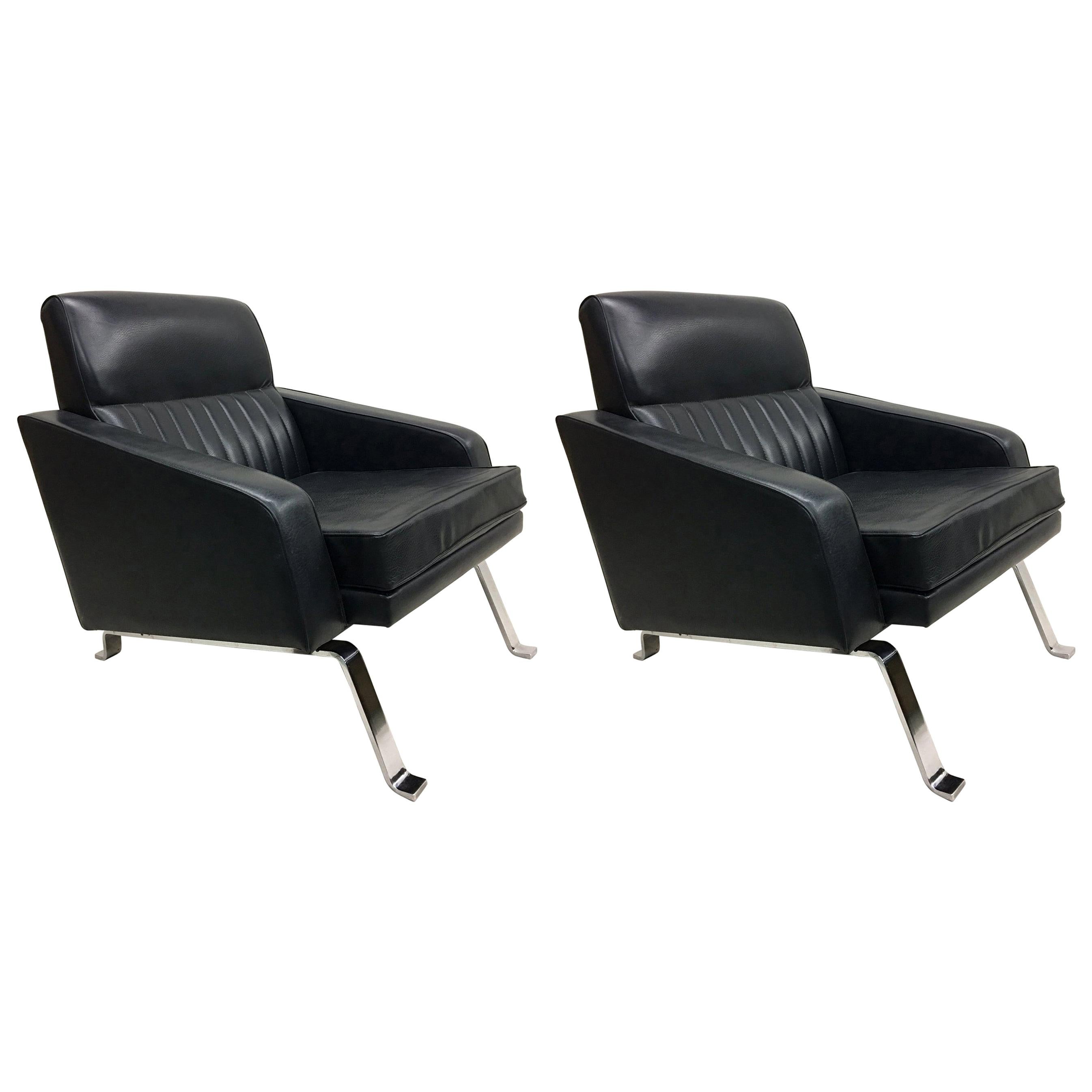 Pair of Italian Midcentury Lounge Chairs, Ignazio Gardella, Diagramma Style