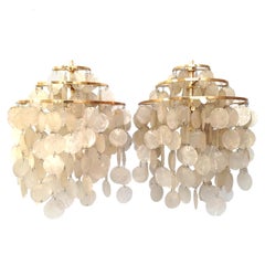 Pair of Italian Midcentury Mother of Pearl Wall Sconces, 1970s