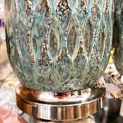 Pareja de lámparas italianas de porcelana de mediados de siglo