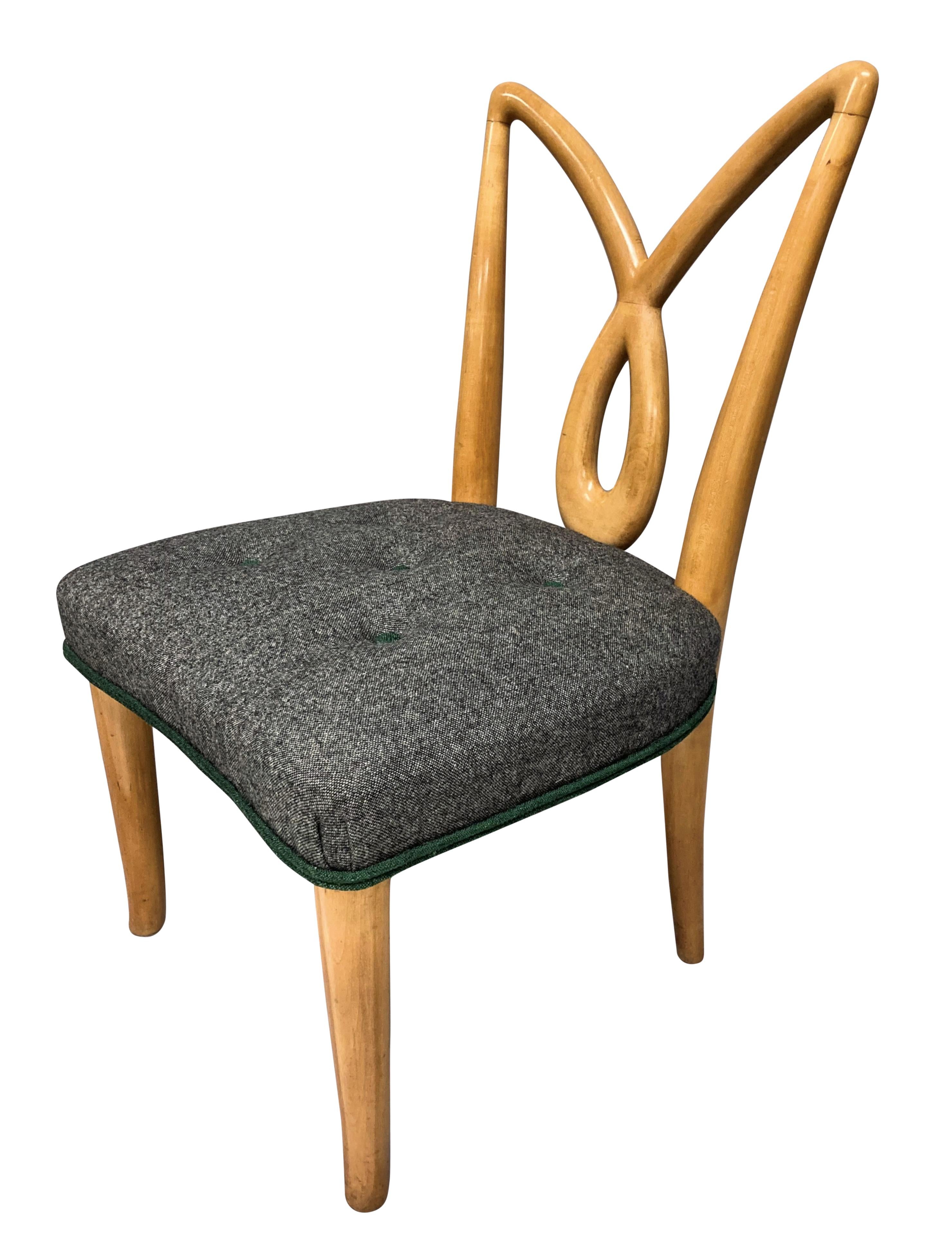 Mid-Century Modern Pair Of Italian Midcentury Sculptural Hall Chairs For Sale