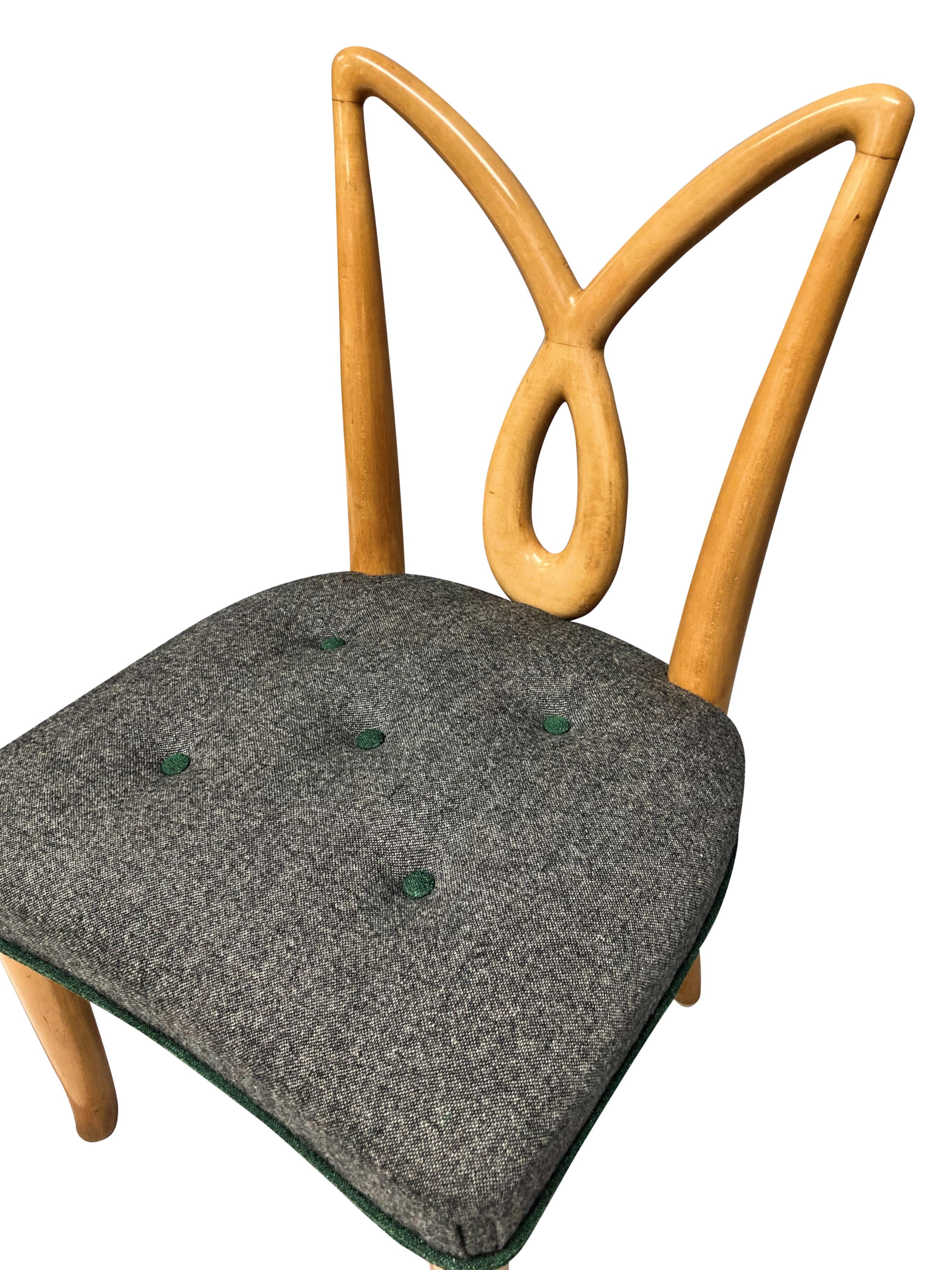 Pair Of Italian Midcentury Sculptural Hall Chairs For Sale 1