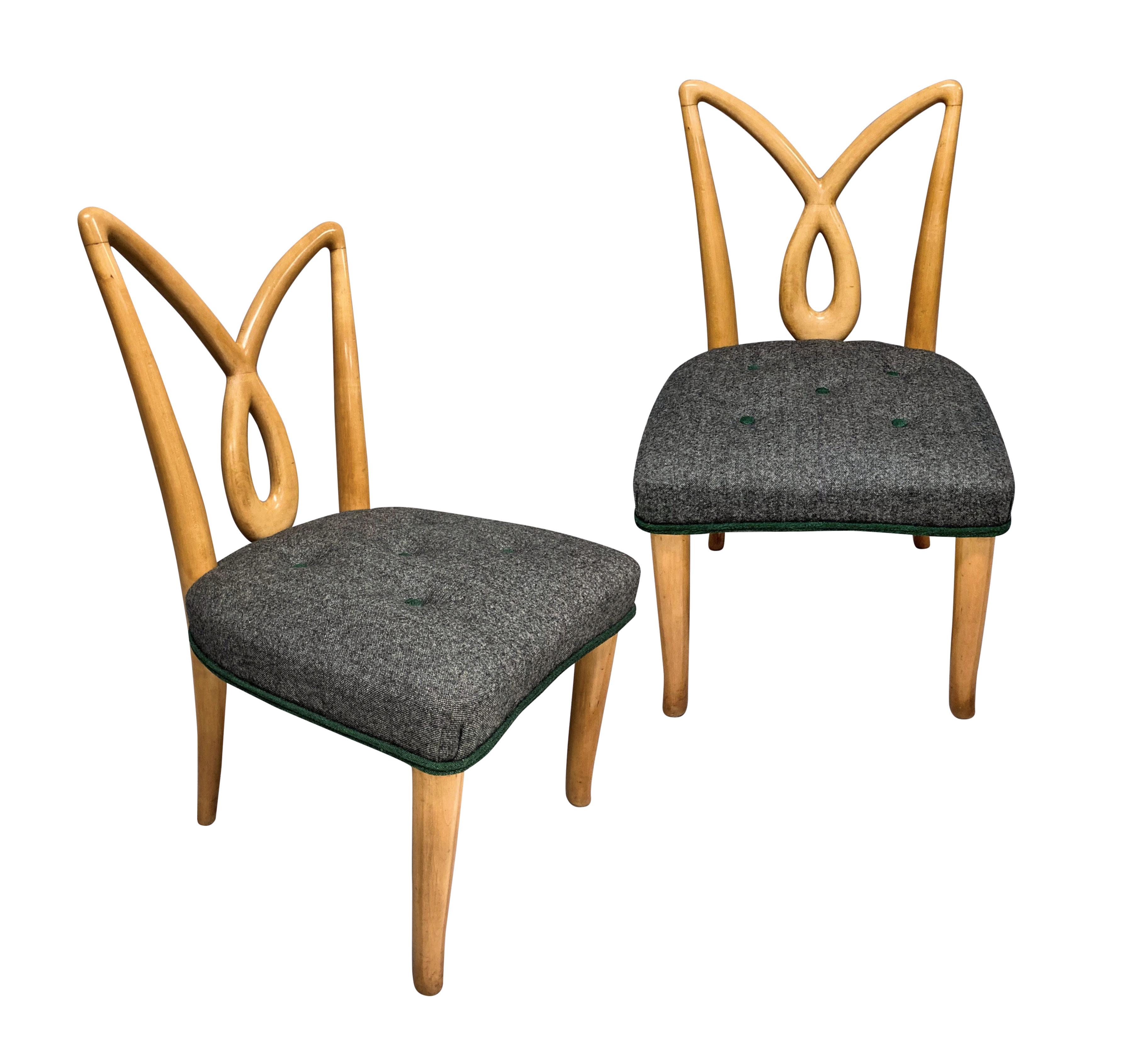 Pair Of Italian Midcentury Sculptural Hall Chairs For Sale 2