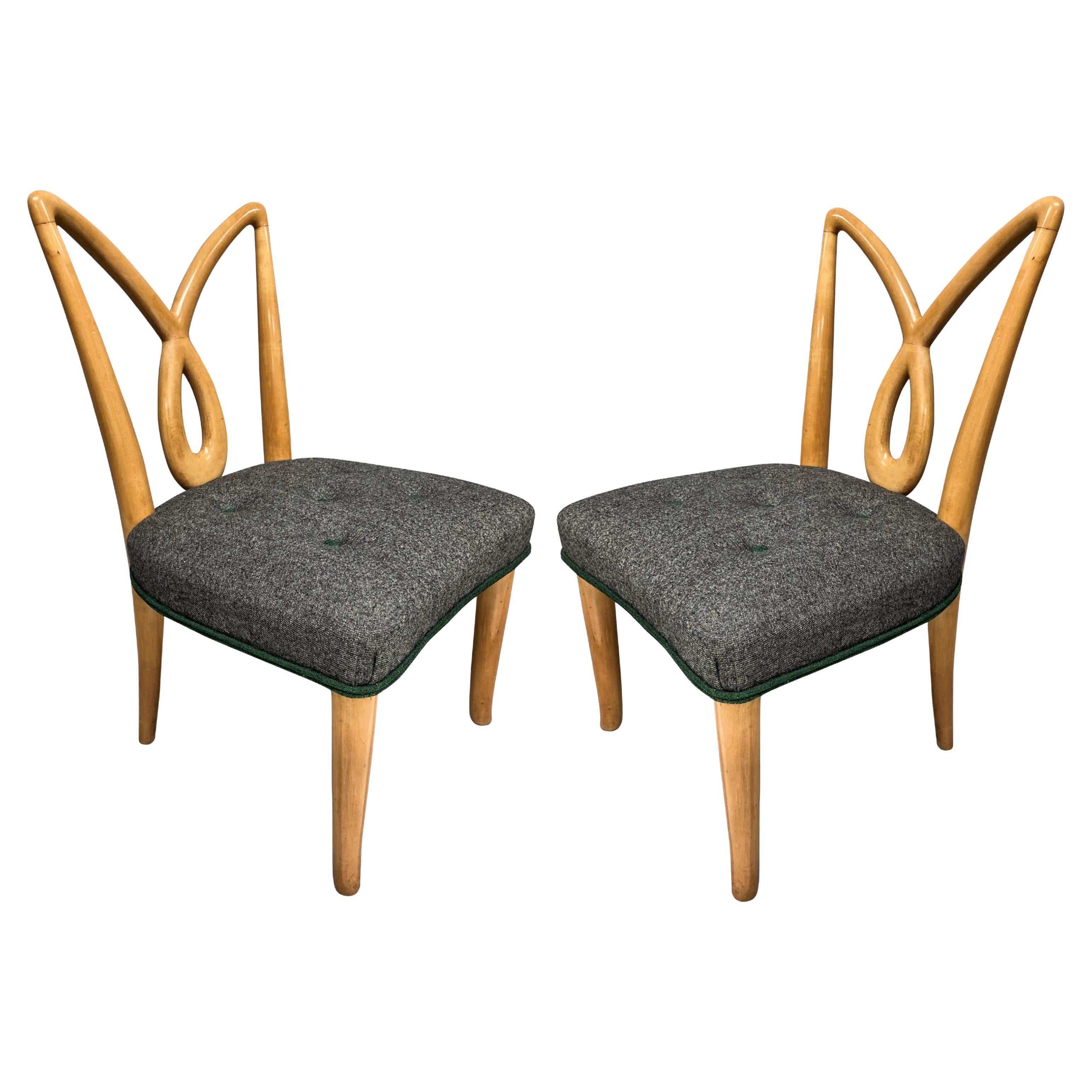 Pair Of Italian Midcentury Sculptural Hall Chairs