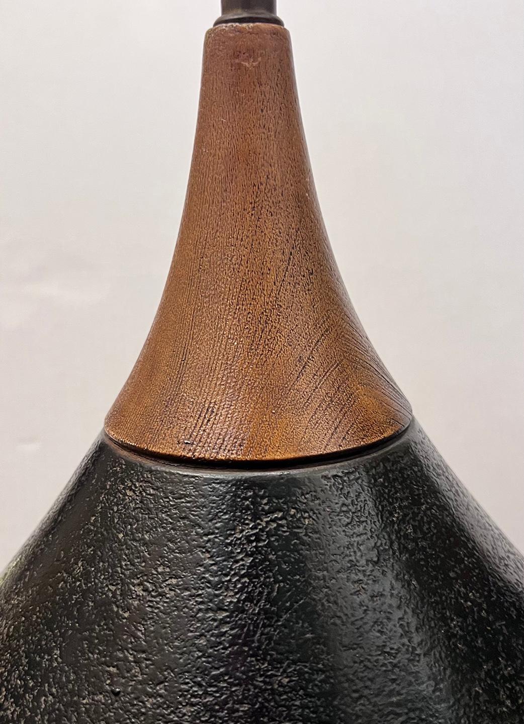 Pareja de lámparas de sobremesa de cerámica italiana de los años 60 con base de madera.

medidas:
Altura del cuerpo: 18.5
Altura hasta el apoyo de la sombrilla: 27
Diámetro: 10