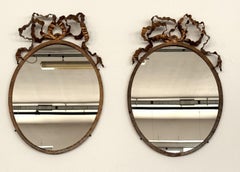Pair of Italian Midcentury Wrought Iron Wall Mirrors, 1950s
