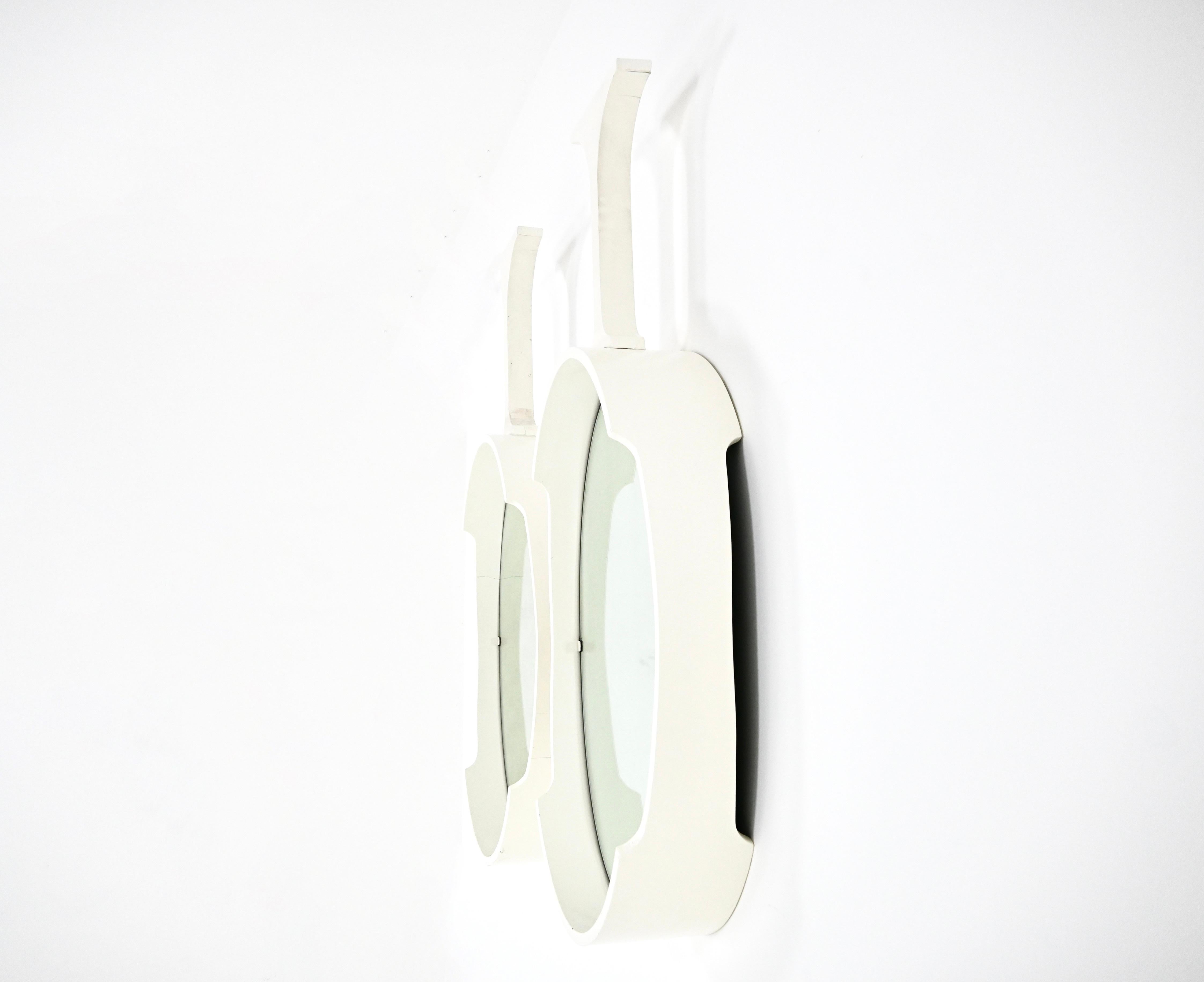 Glass Pair of Italian Mirrors, 1970s For Sale