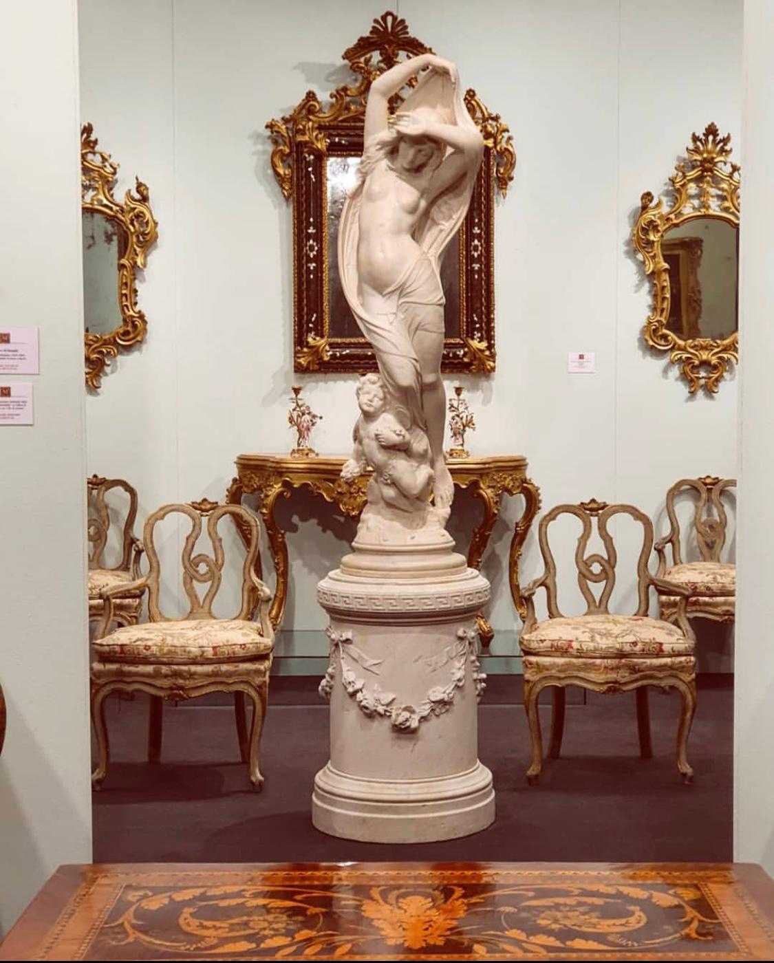 Paire de miroirs italiens du 18ème siècle en bois doré, Louis XV en vente 1