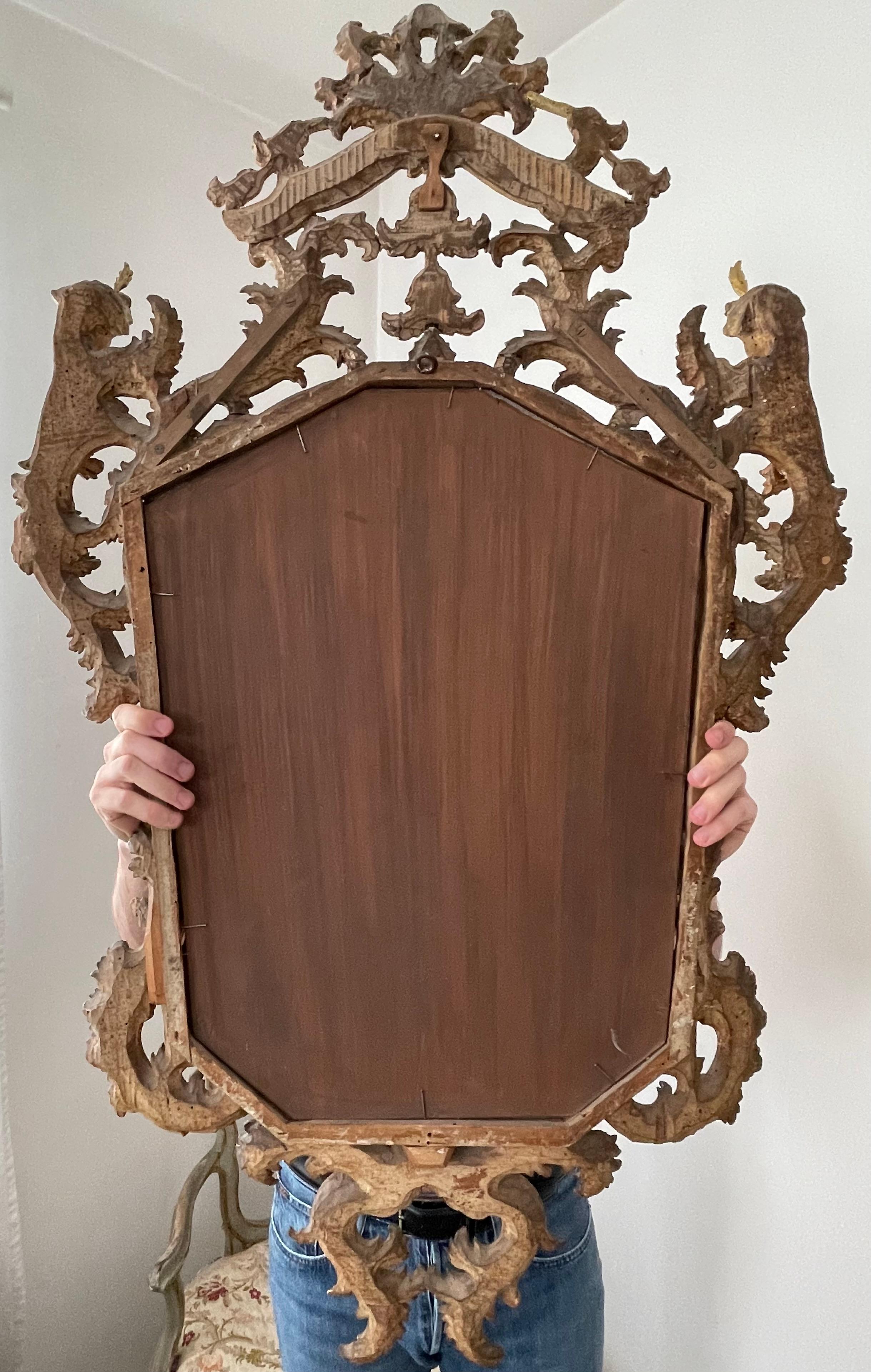 Pair of 18th century Italian mirrors in gilt wood, Louis XV For Sale 2