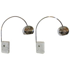 Pair of Italian Modern Arco Table Lamps, Achille Castiglione