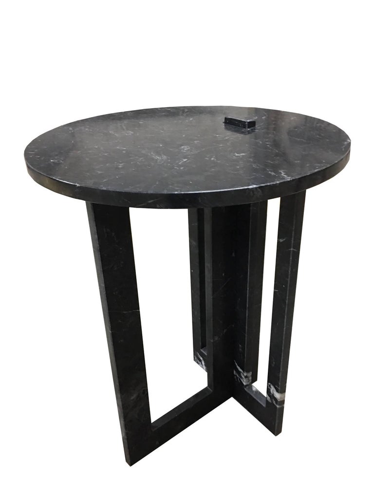 Pair of Italian Modern Black Marble Side Tables by Massimo Mangiardi For Sale at 1stDibs