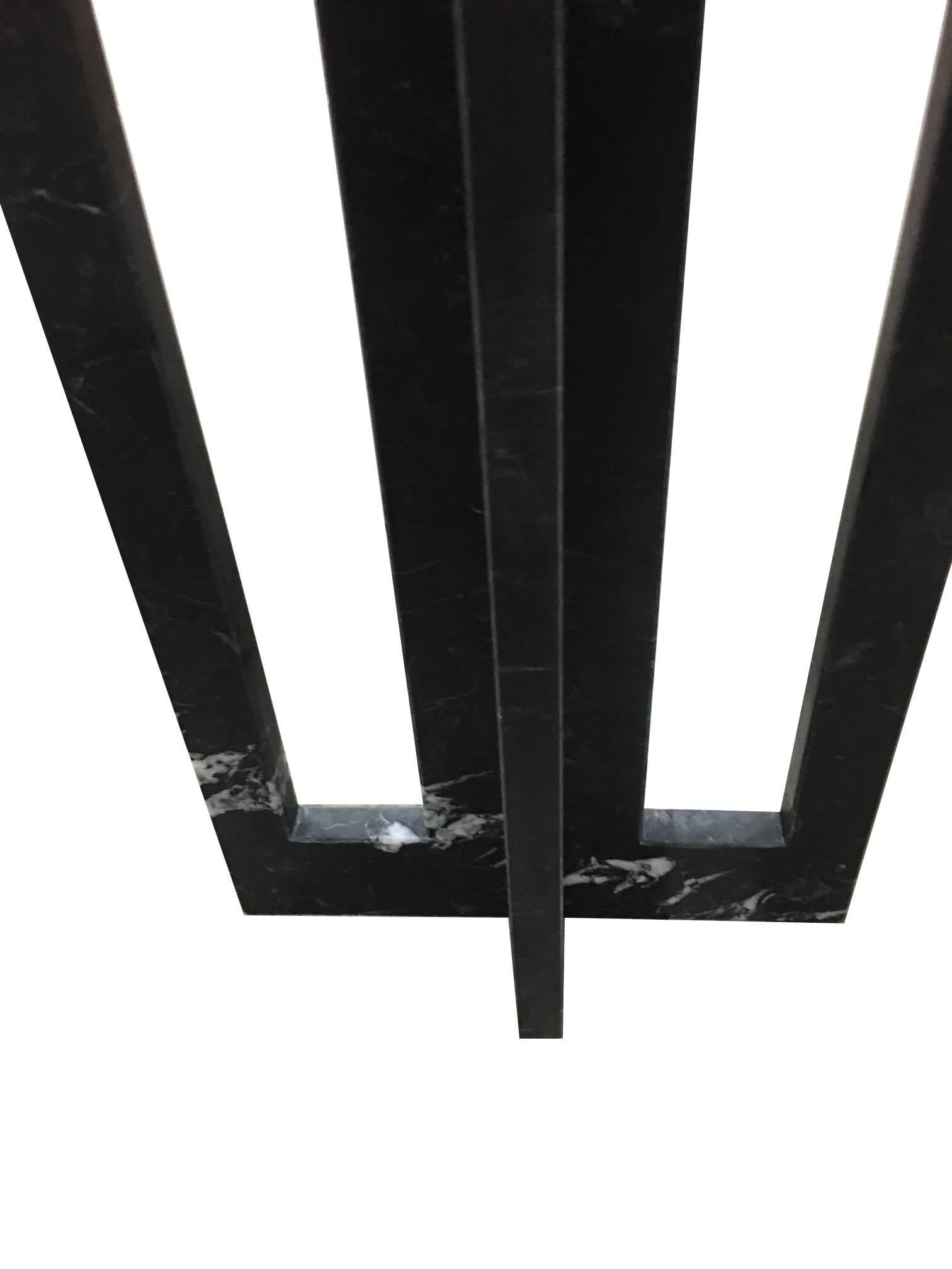 Contemporary Pair of Italian Modern Black Marble Side Tables by Massimo Mangiardi For Sale