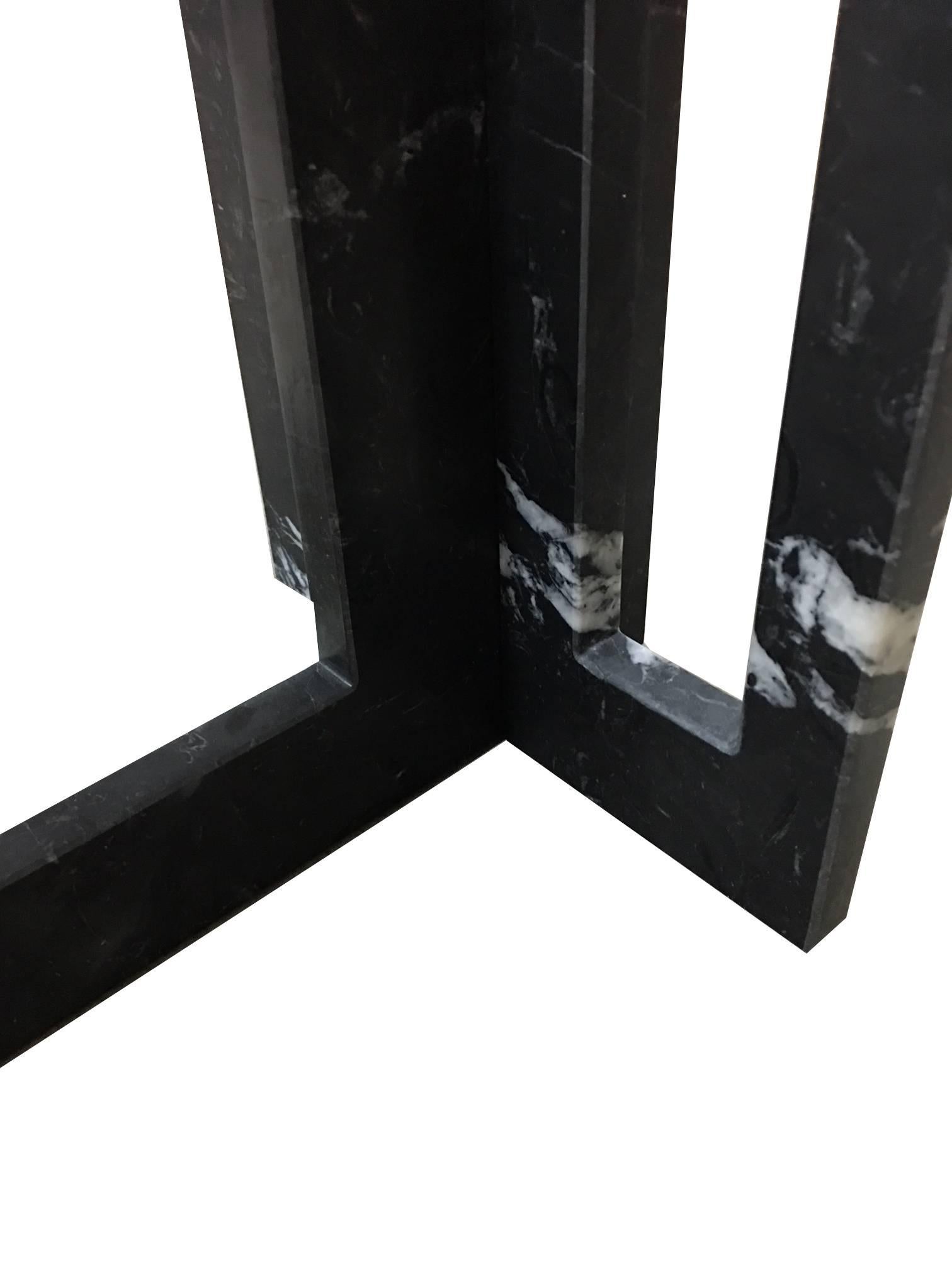 Pair of Italian Modern Black Marble Side Tables by Massimo Mangiardi 1