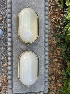 Paar italienische moderne Messing- und Muranoglas-Leuchter