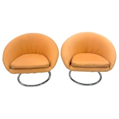 Paar moderne italienische Chrom-Loungesesselgestelle aus Chrom von Giotto Stoppino, 1970er Jahre