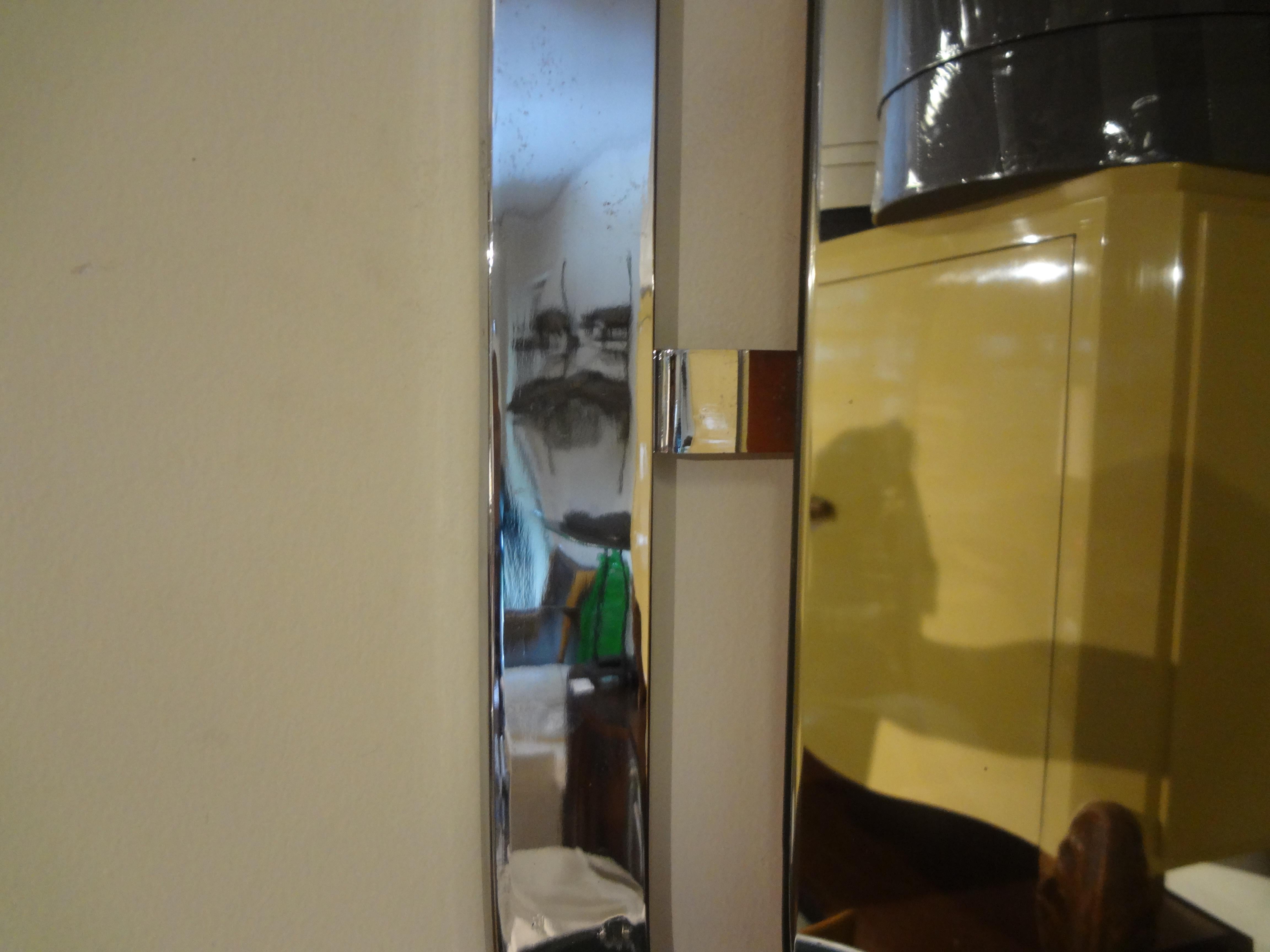 Mid-Century Modern Pair of Italian Modern Chrome Mirrors For Sale