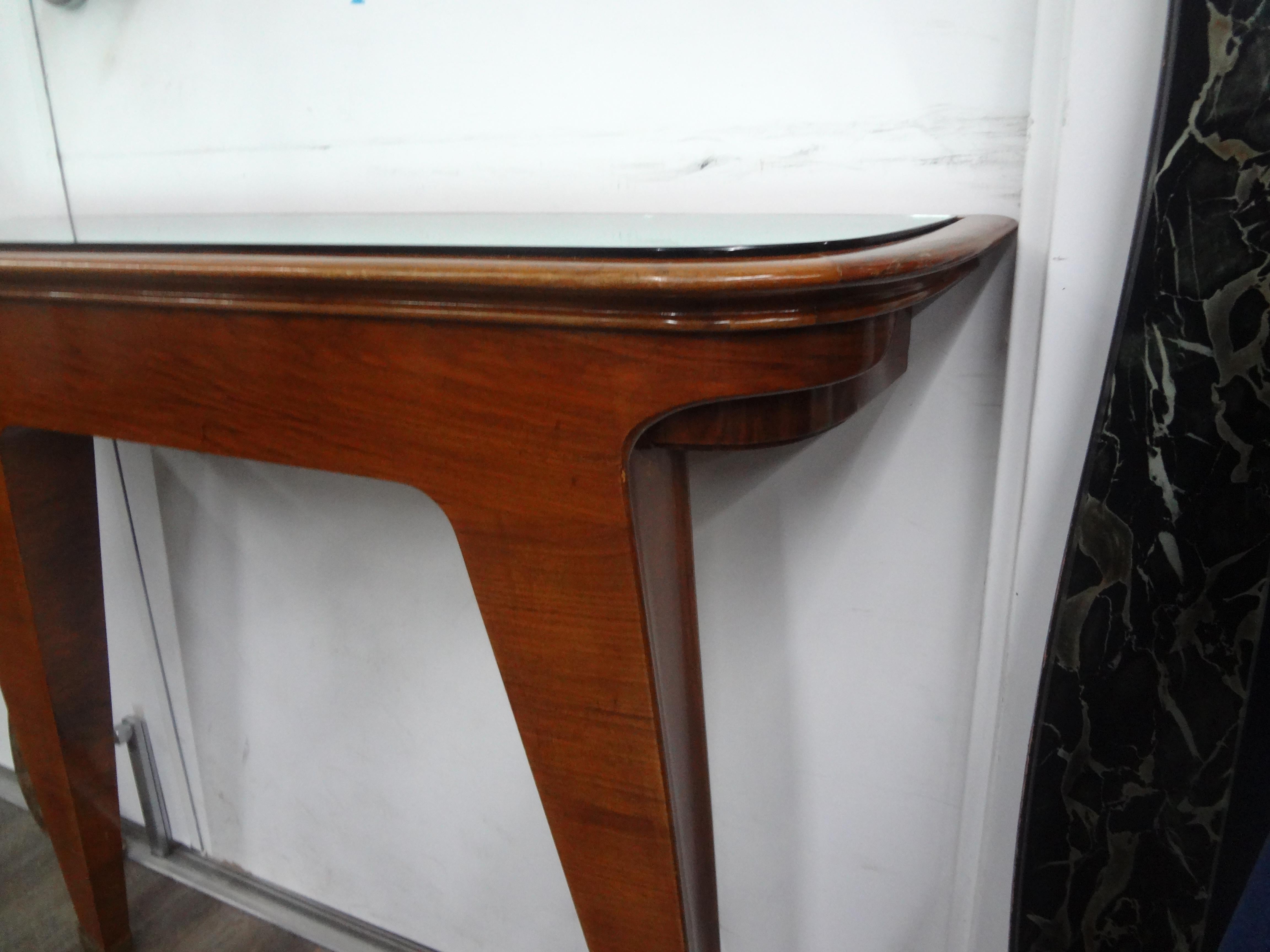 Mirror Pair Of Italian Modern Console Tables After Gio Ponti For Sale