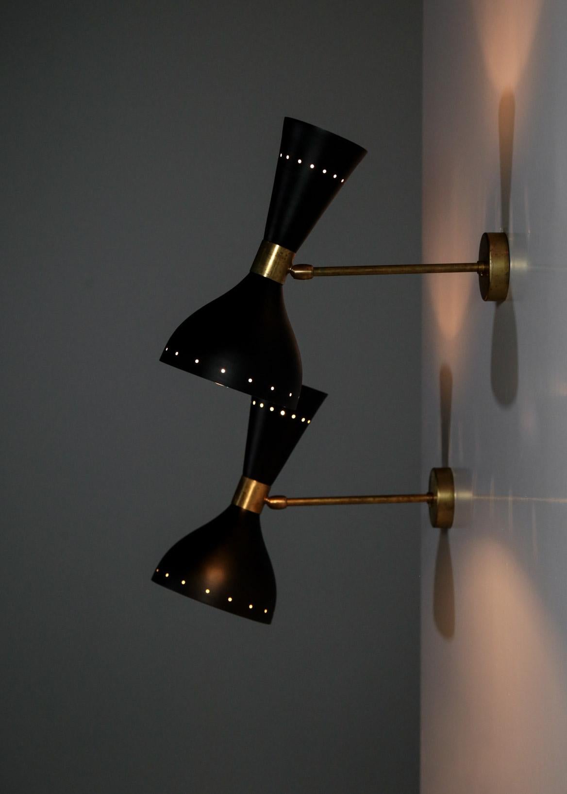 Contemporary Modern Diabolo Sconce Stilnovo Style, Wall Light For Sale