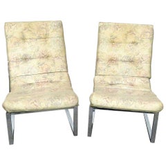 Pair of Italian Modern Flat Bar Lolling Chairs