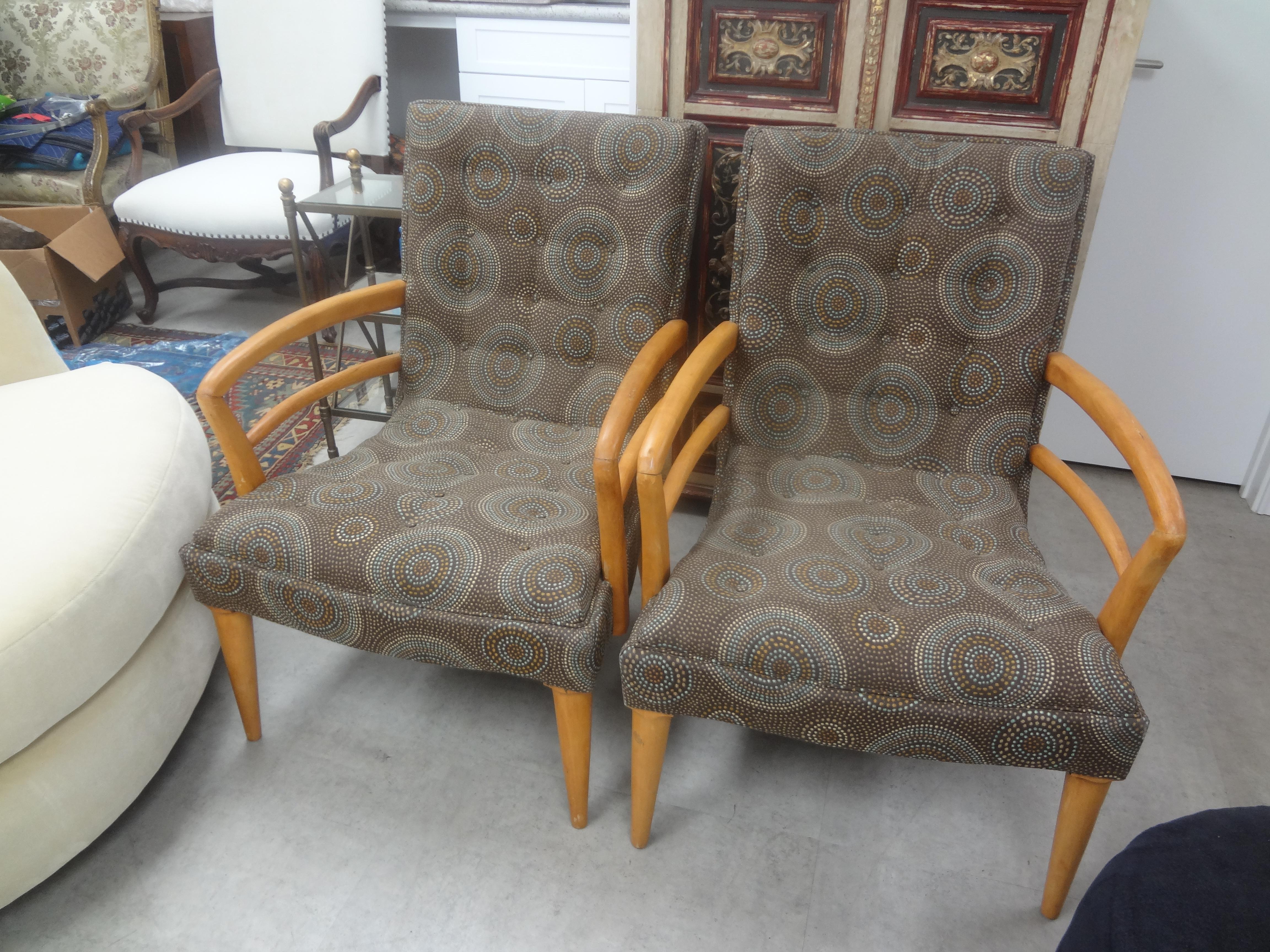 Mid-20th Century Pair of Italian Modern Fruitwood Lounge Chairs For Sale