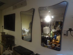 Pair Of Italian Modern Gio Ponti Inspired Brass Mirrors