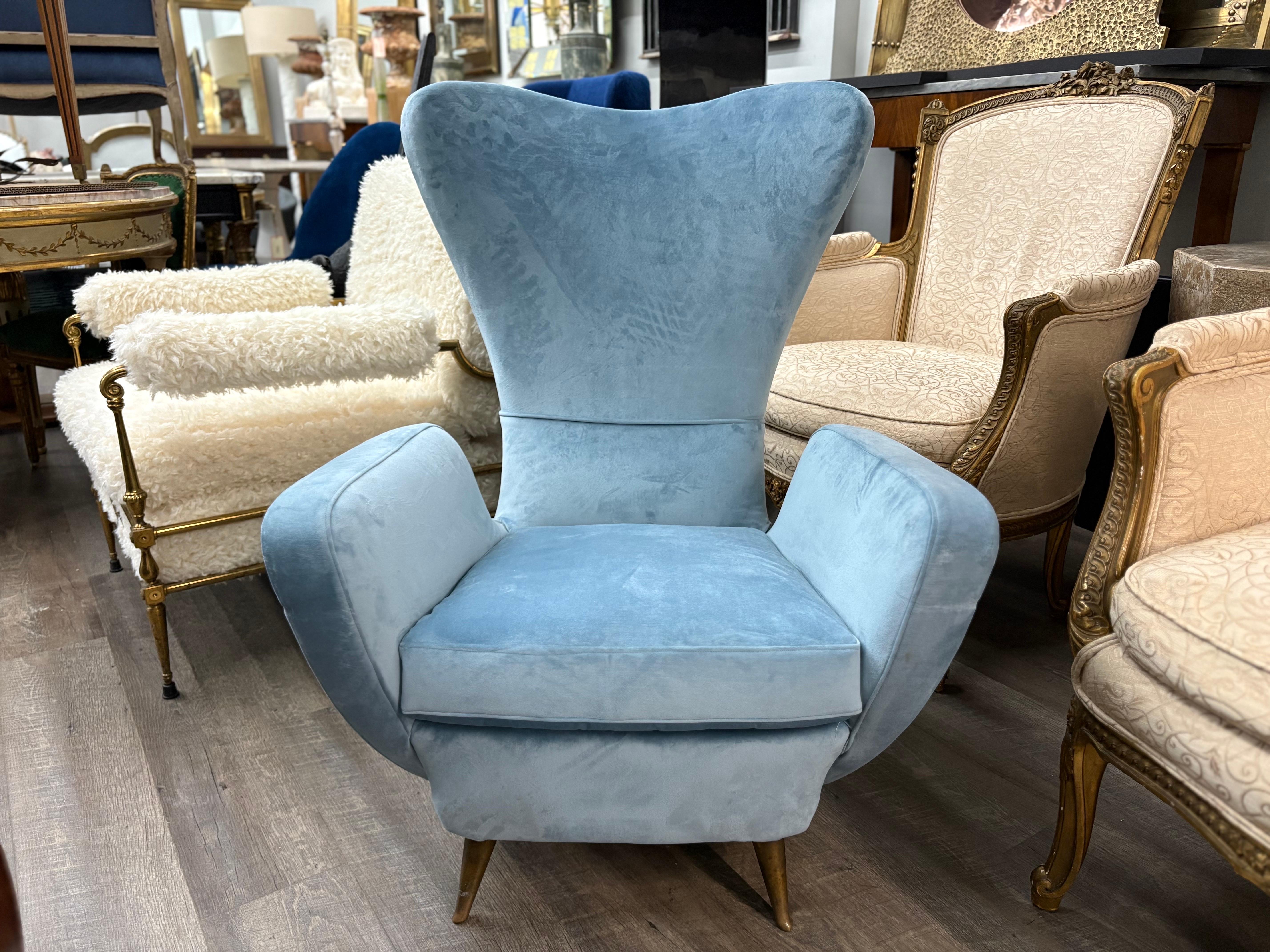 Mid-Century Modern Paire de chaises longues modernes italiennes inspirées de Gio Ponti en vente