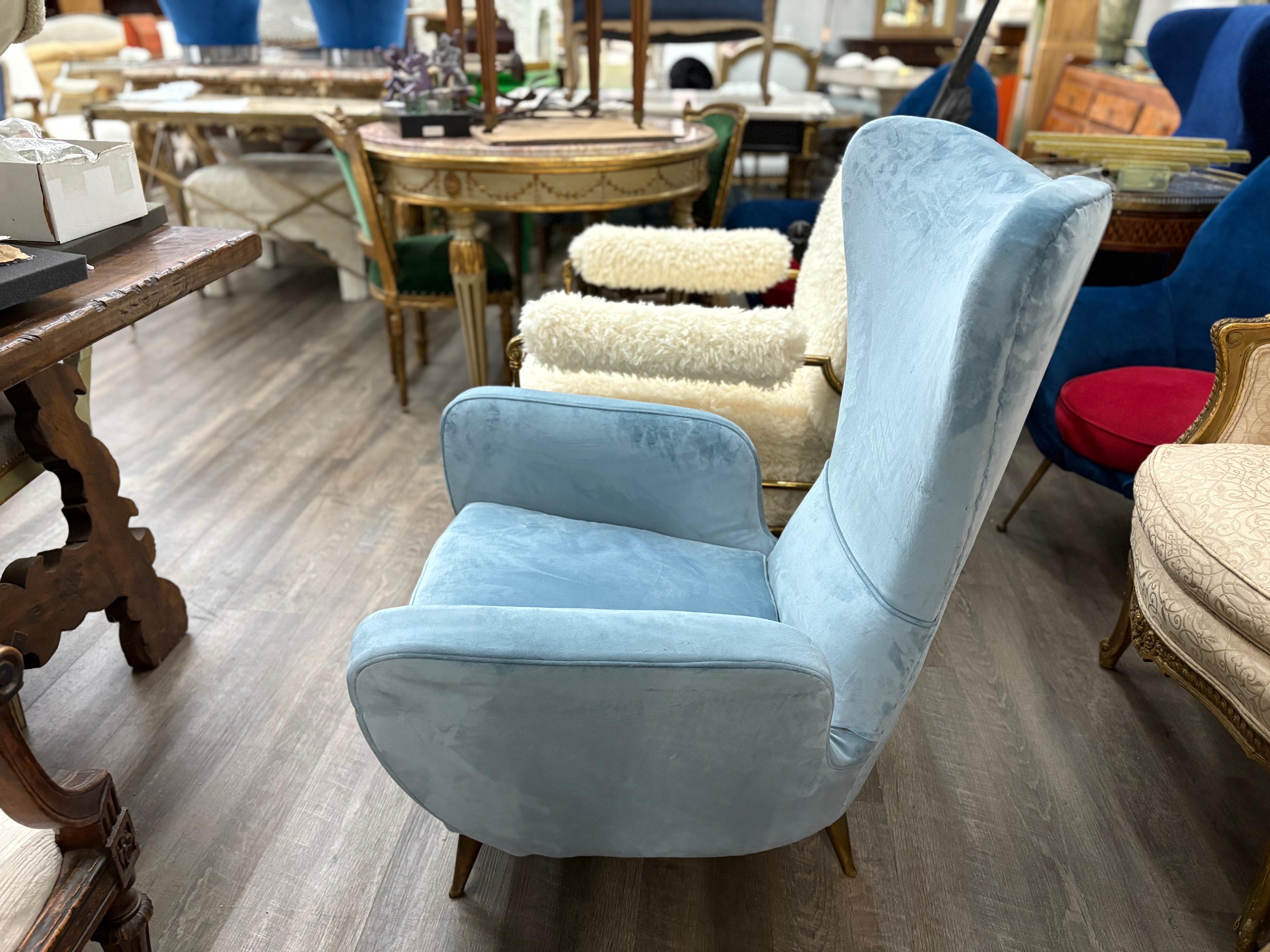 Paire de chaises longues modernes italiennes inspirées de Gio Ponti Bon état - En vente à Houston, TX
