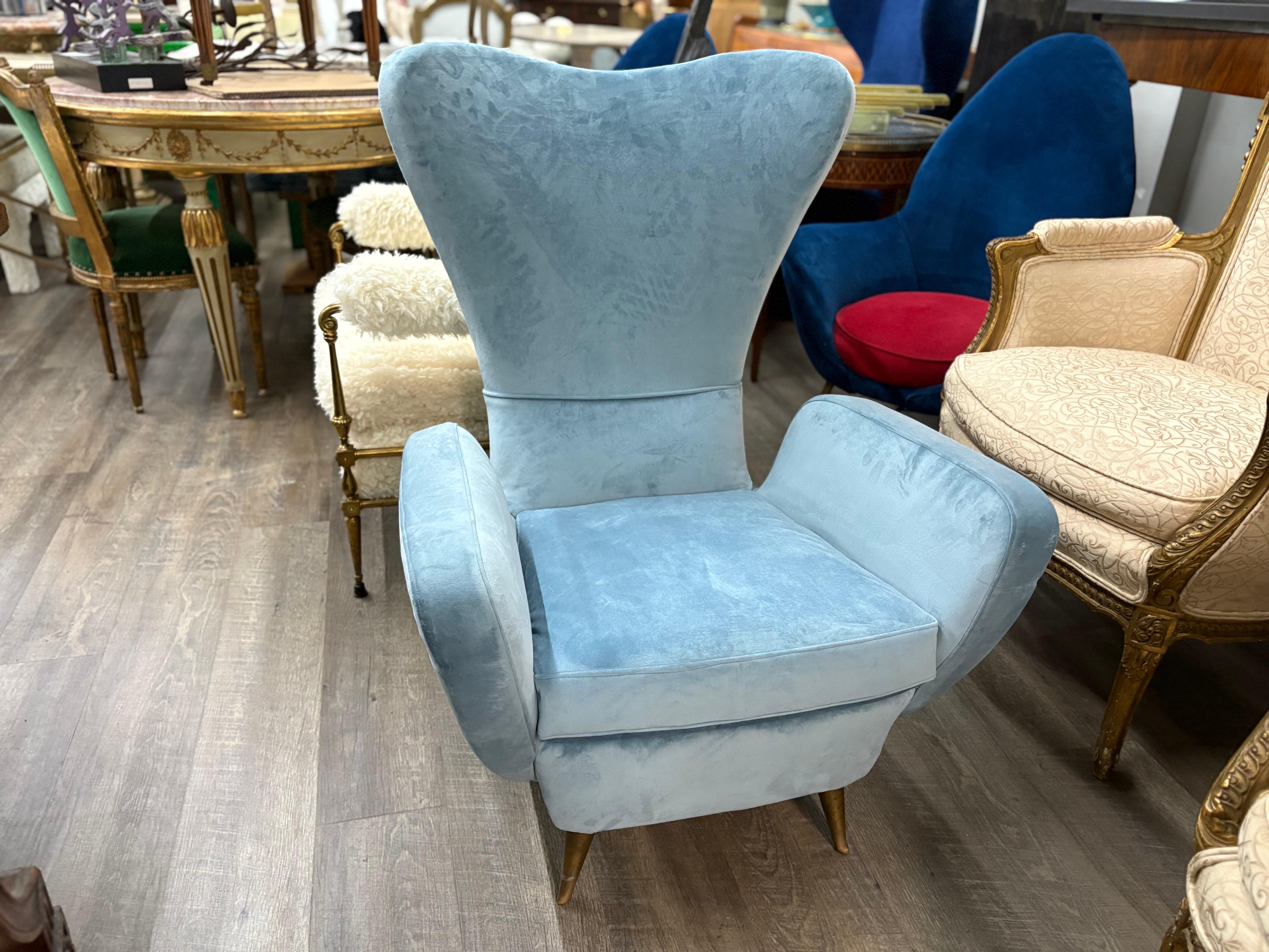 Paire de chaises longues modernes italiennes inspirées de Gio Ponti en vente 3