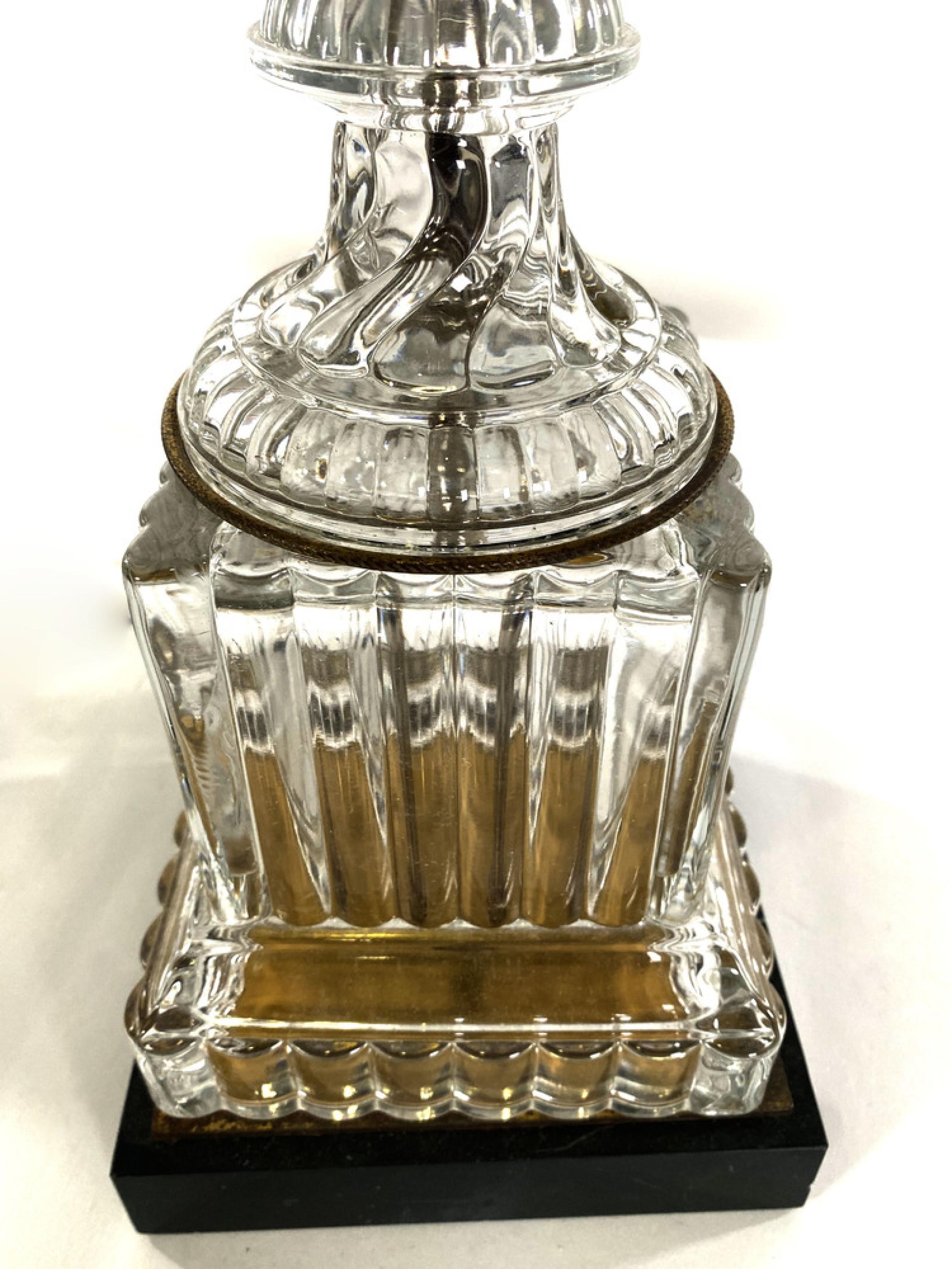 20th Century Pair of Italian Modern Glass and Brass Lamps, Baroiver & Toso For Sale