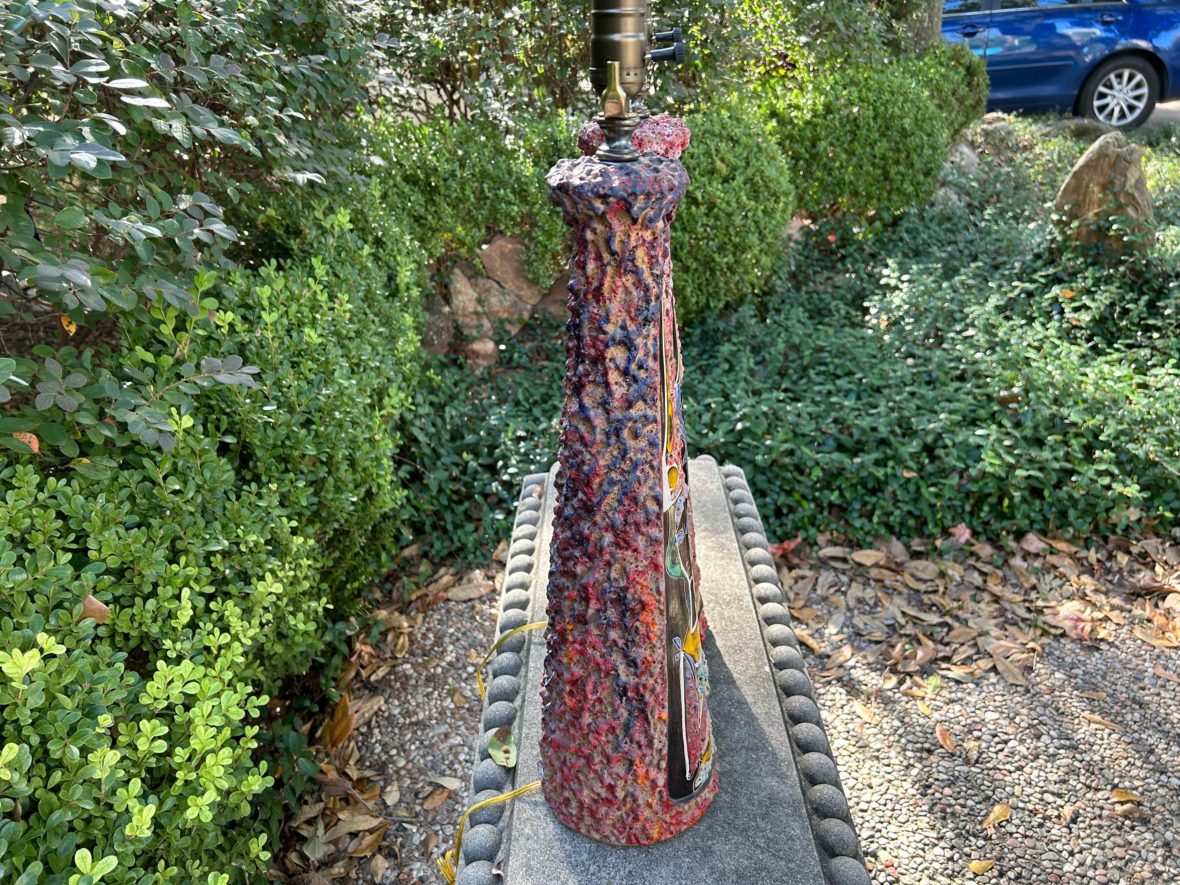 Pair Of Italian Modern Glazed Ceramic Lamps For Sale 1
