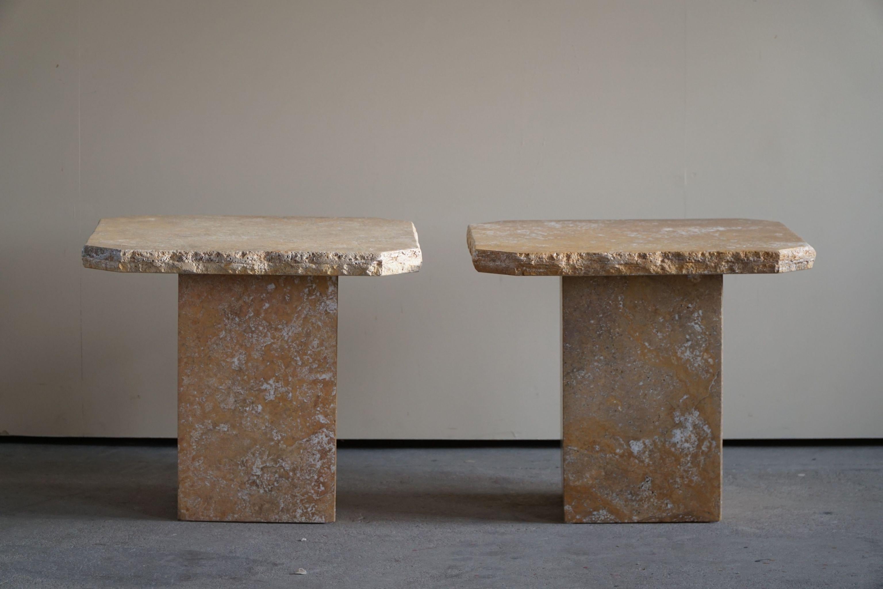 Pair of Italian Modern Granite Side Tables, 1980s 8