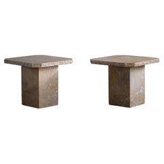 Pair of Italian Modern Granite Side Tables, 1980s