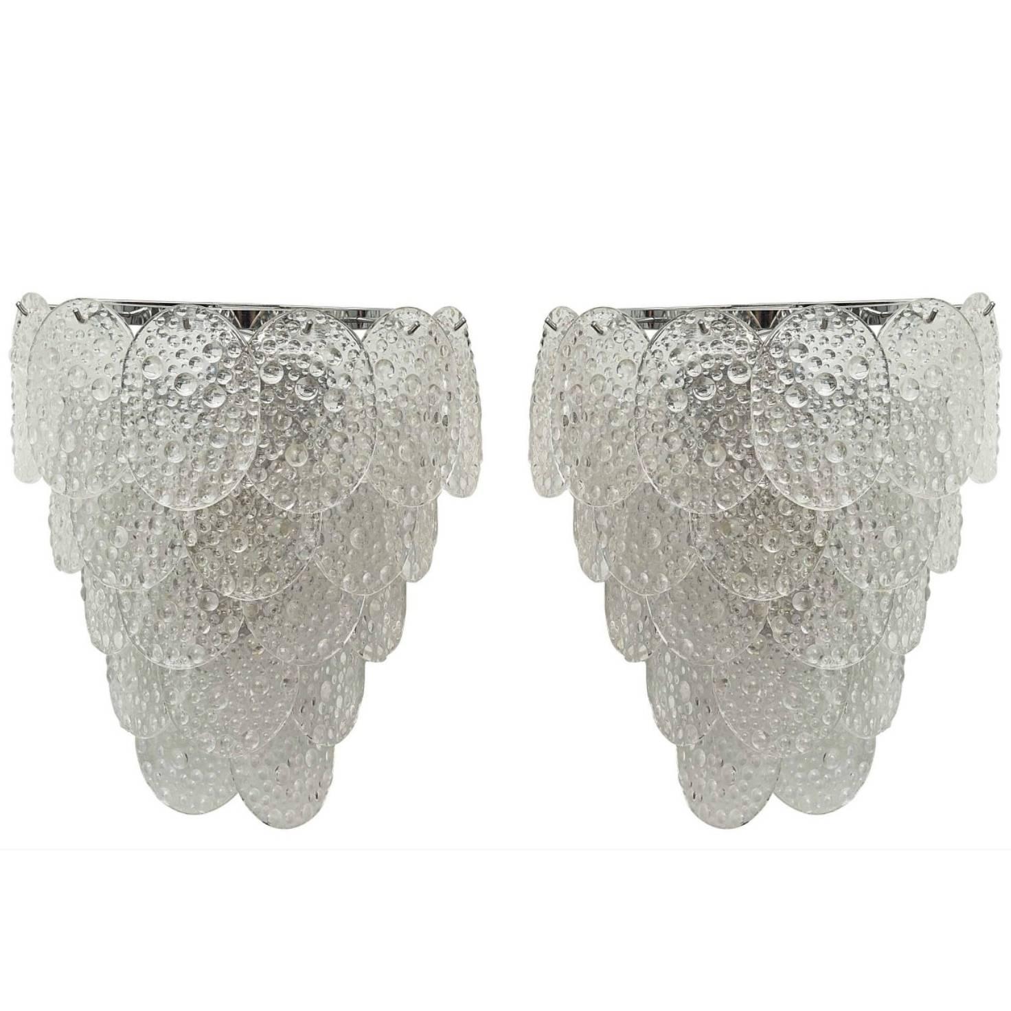 Pair of Italian Chrome Arm Wall Lights For Sale at 1stDibs