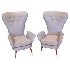 Pair of Italian Modern High Back Chairs