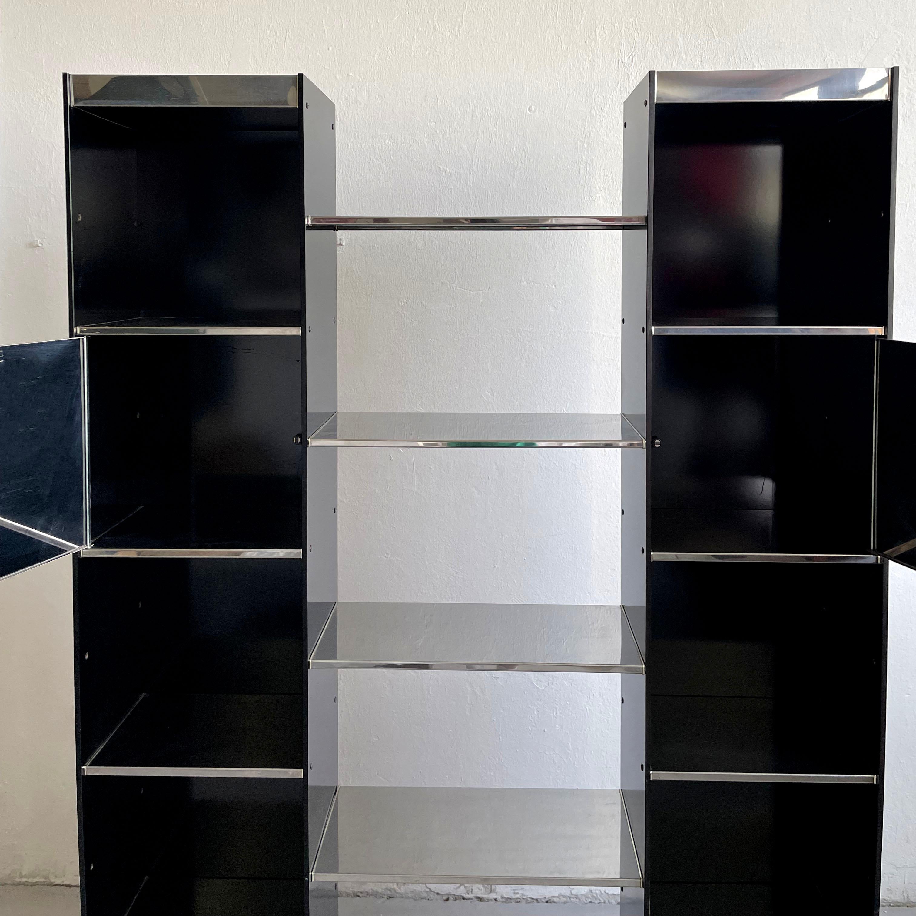 Pair of Italian Modern Library Bookcase by Willy Rizzo for Cidue, Italy, 1970 For Sale 3