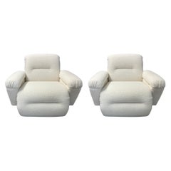 Vintage Pair Of Italian Modern Lounge Chairs By Federico Munari