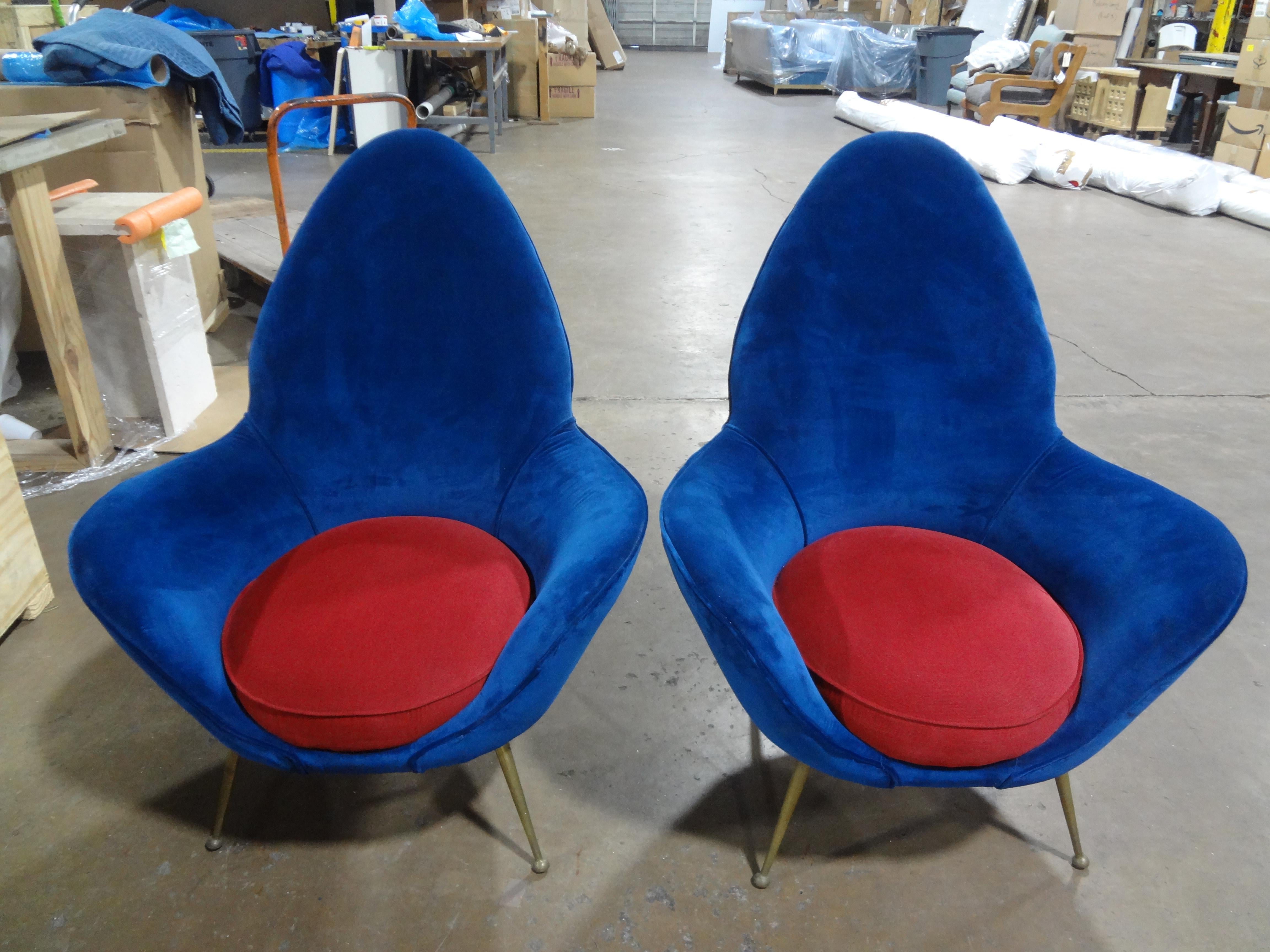Mid-Century Modern Pair Of Italian Modern Lounge Chairs By Marco Zanuso For Sale
